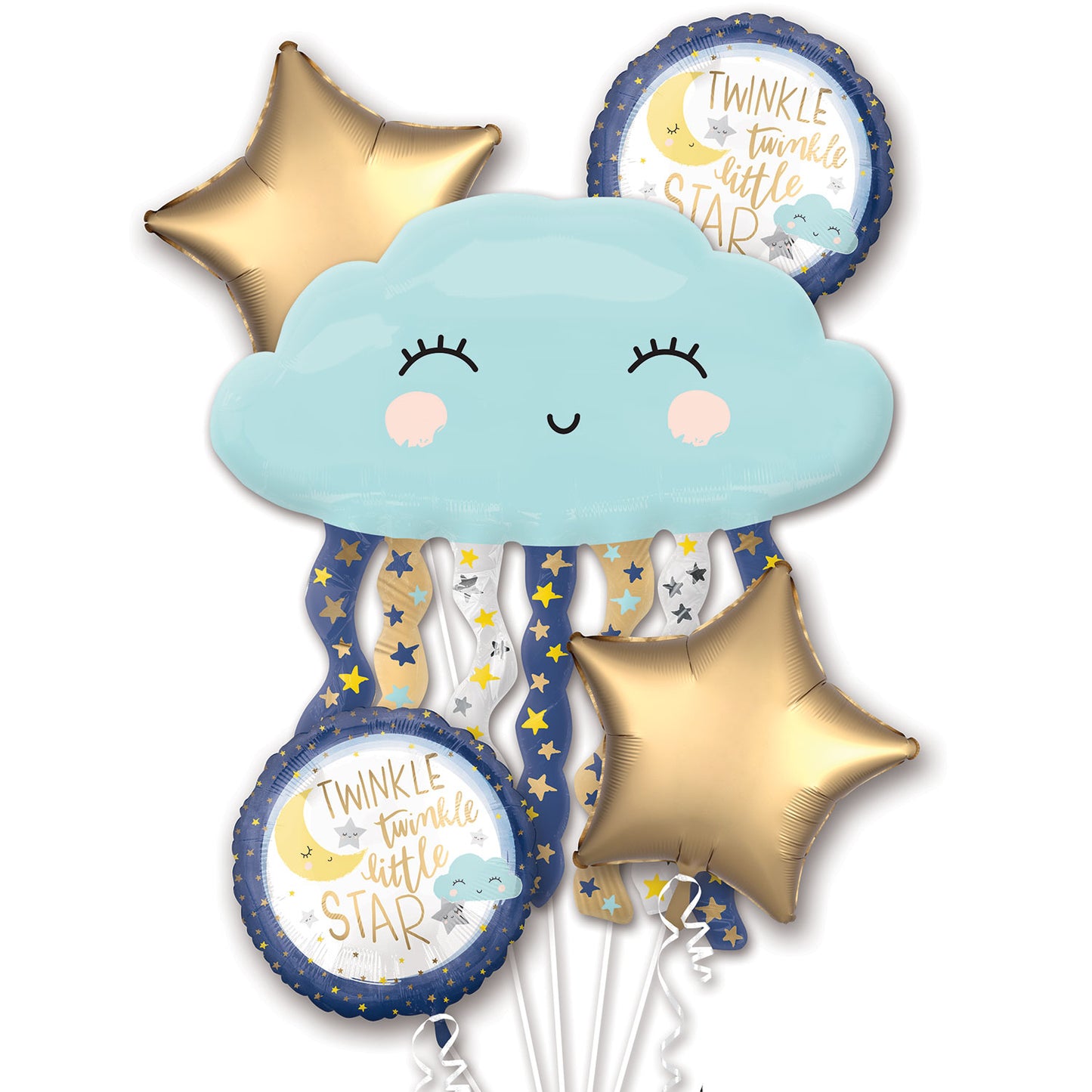 Satin Twinkle Little Star Balloon Bouquet - Foil