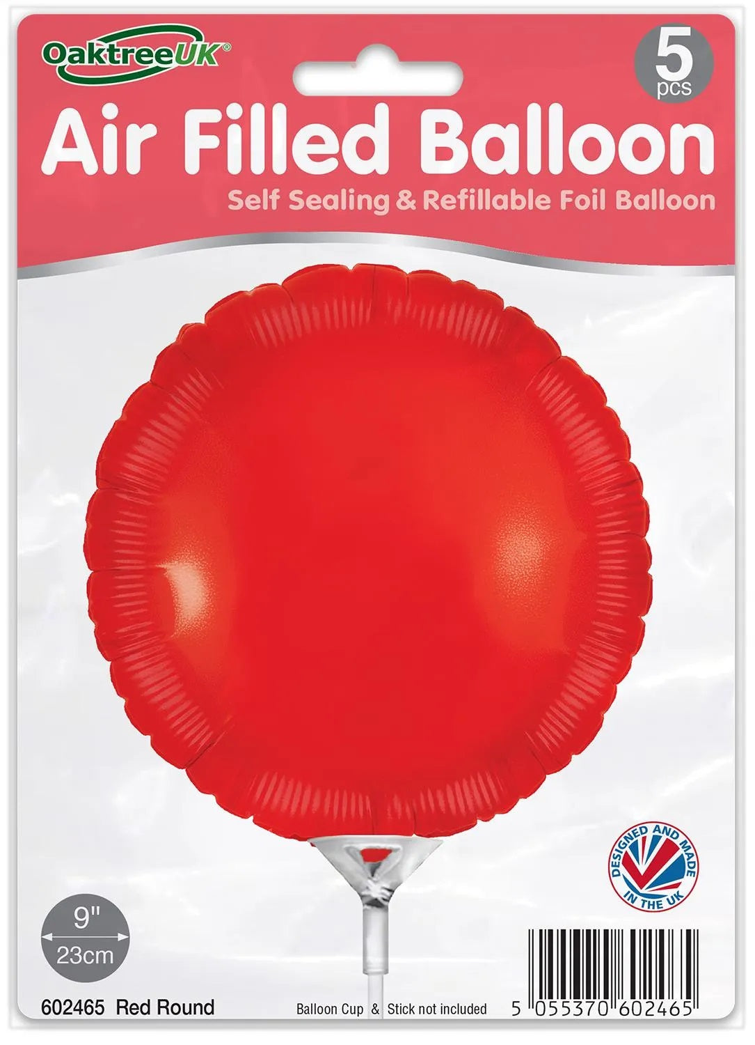 Red Round 9" Packaged Self Sealing x 5pcs