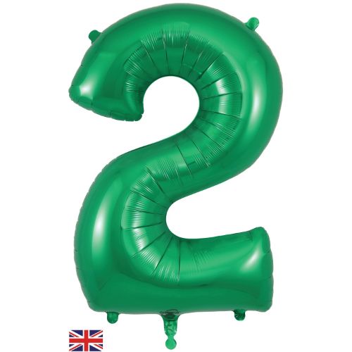 Green Number 2 Balloon - 34" Foil
