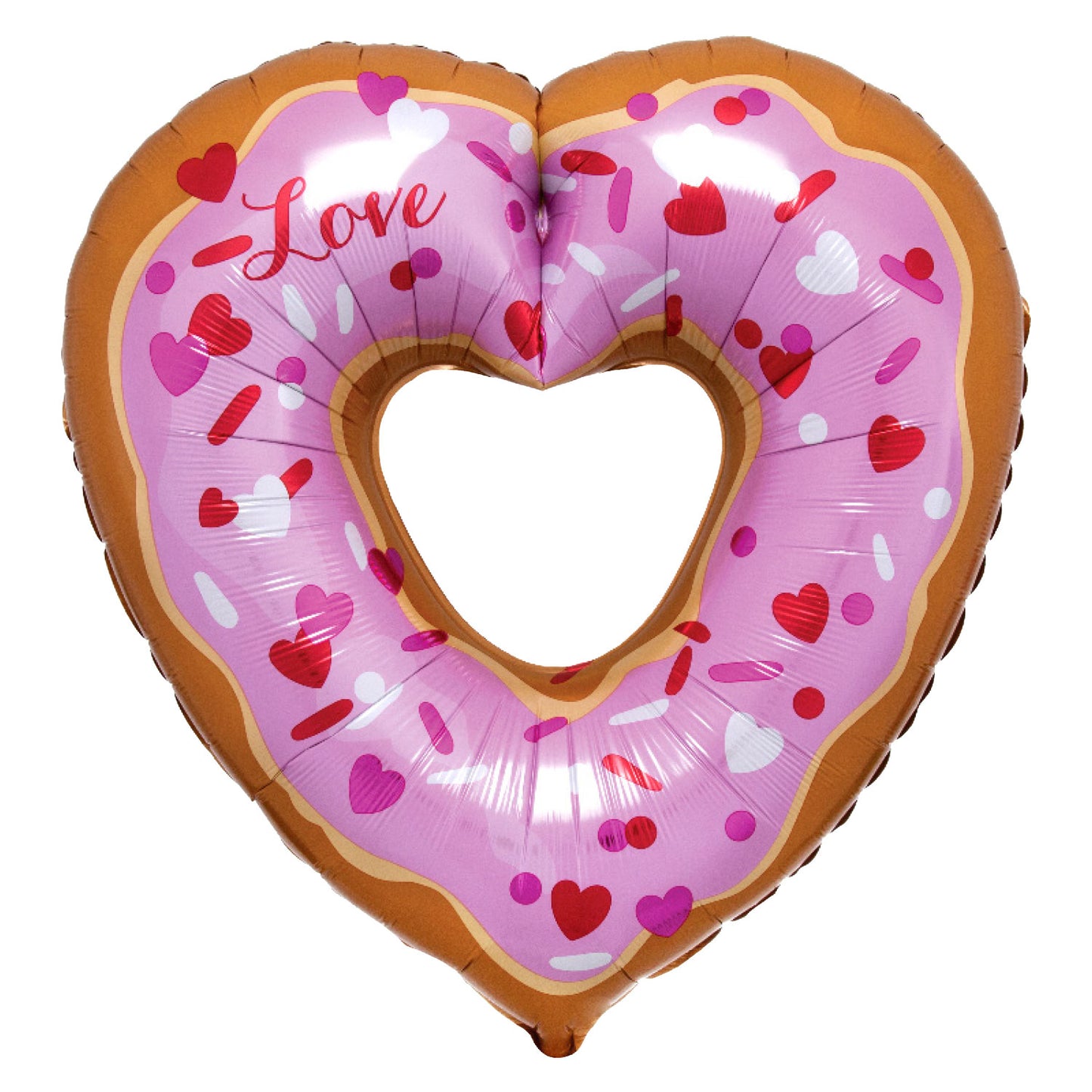 Open Heart Donut SuperShape - Foil 25"/63cm x 26"/66cm