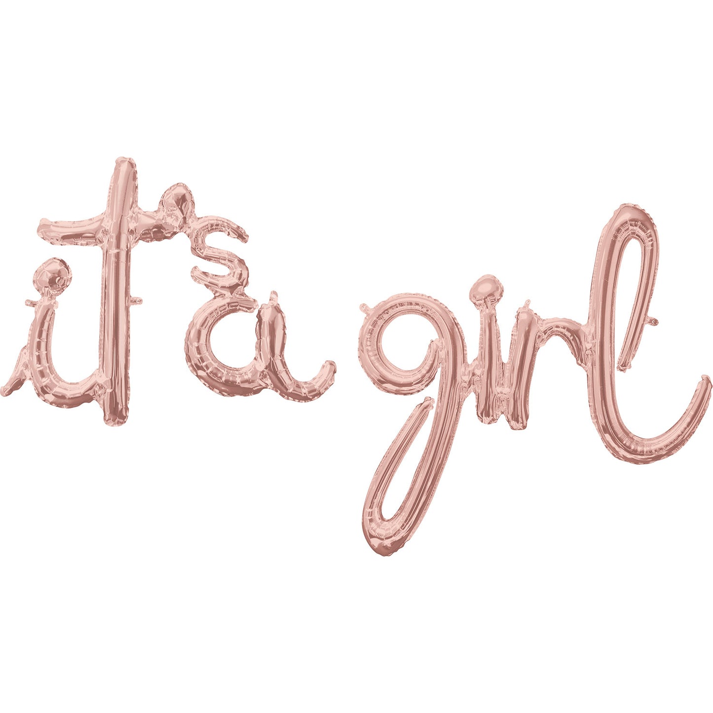 "It's A Girl" Rose Gold Script Phrase Balloon - Foil
