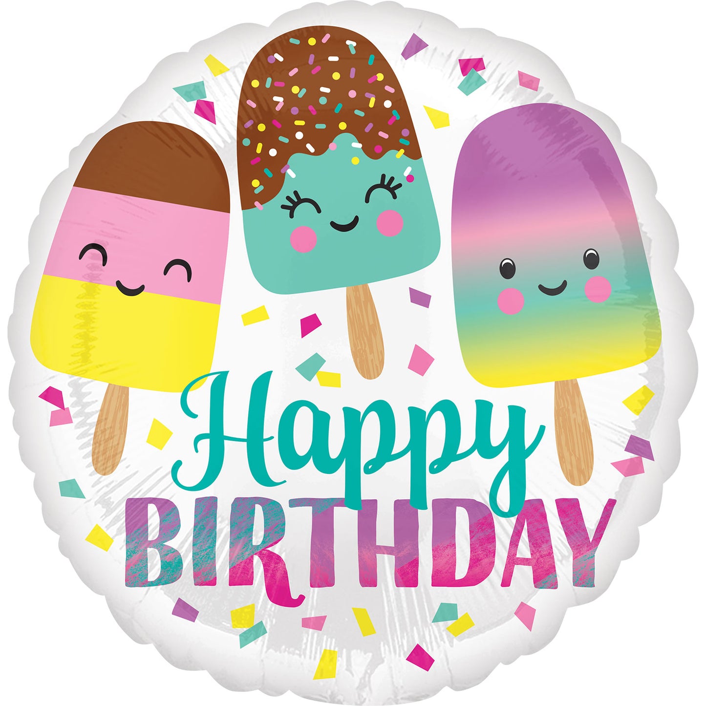Ice Cream Happy Birthday Balloon - 18" Foil
