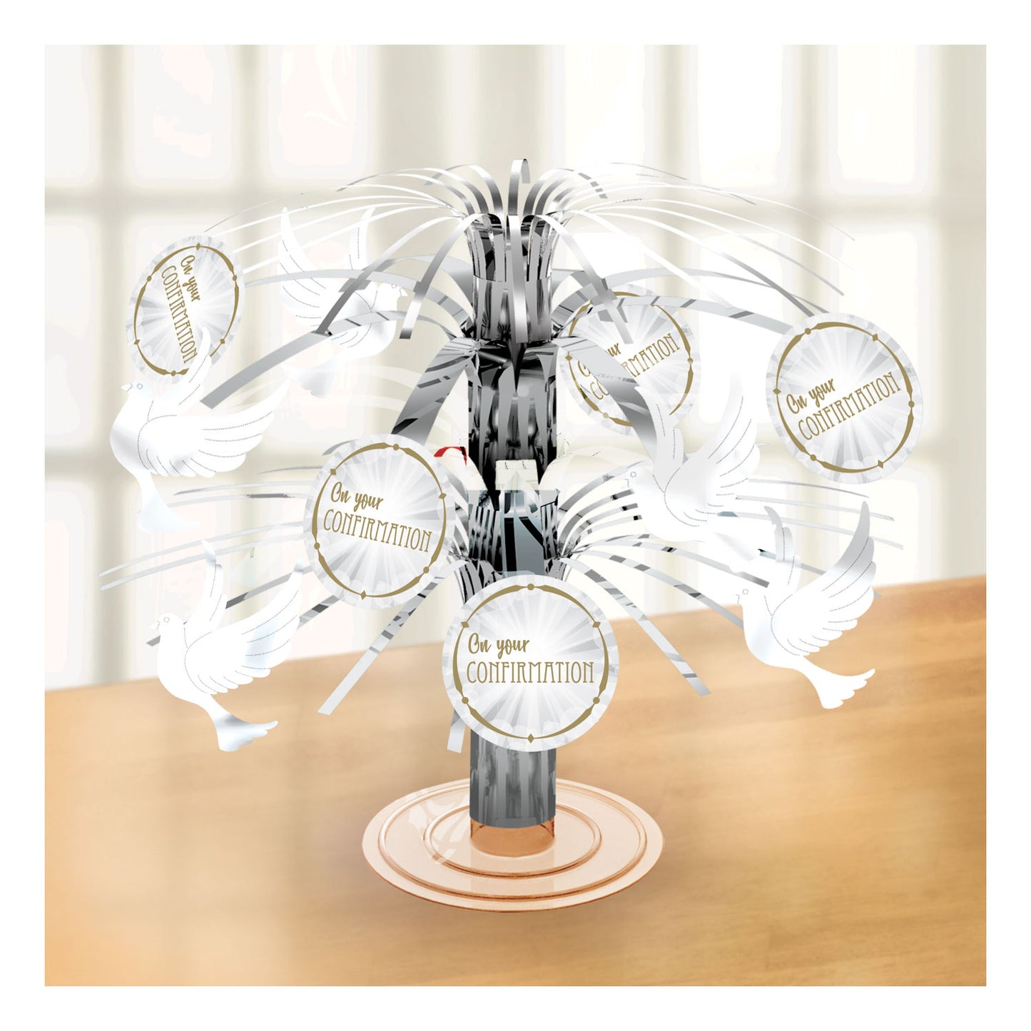 Confirmation Dove Mini Cascade Decoration Centrepiece 19cm - 1 PC