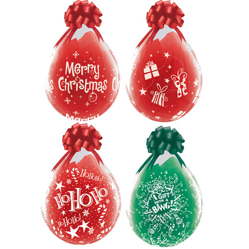 Merry Christmas Assortment DIAMOND CLEAR Stuffing – 18" Latex (25ct)