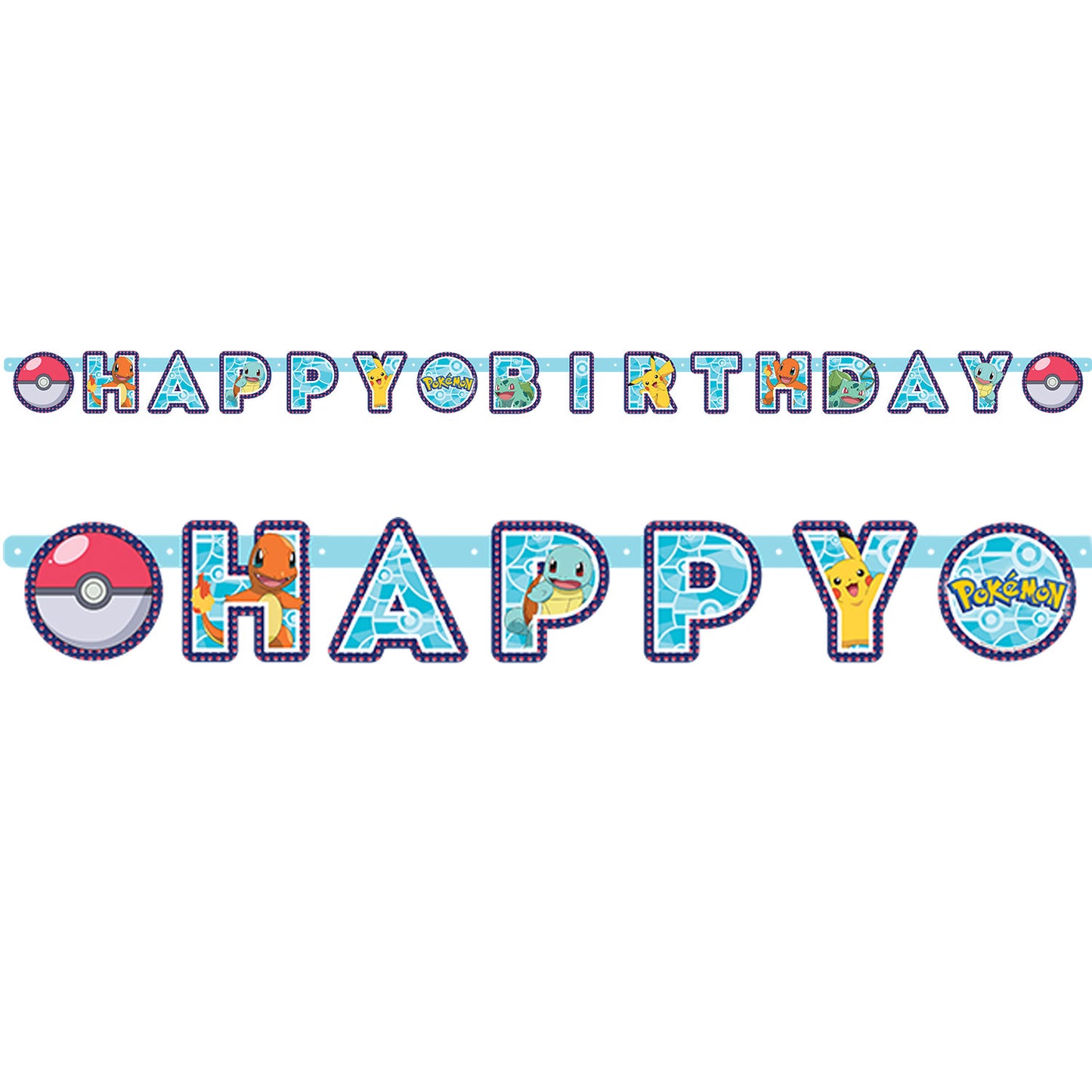 Pokémon Happy Birthday Letter Banners 2.18m - 1ct