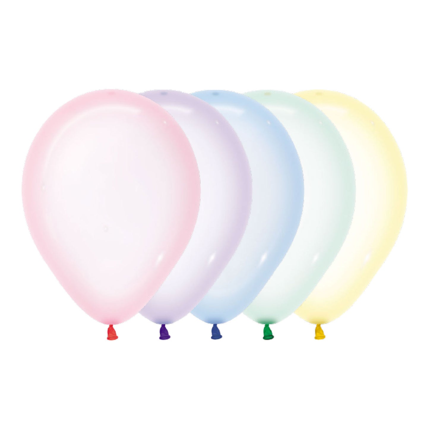 Crystal Pastel Assorted Colour Latex Balloons - 100 PC 5"