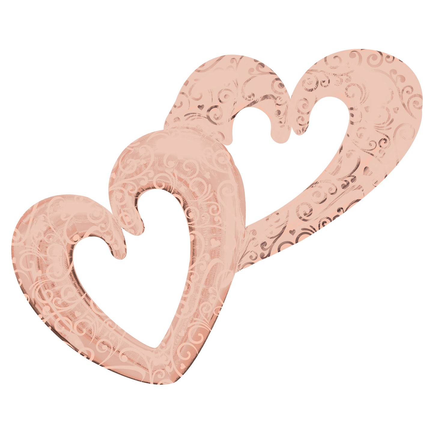 Interlocking Hearts Rose Gold Multi Balloons - (53" x 36") Foil