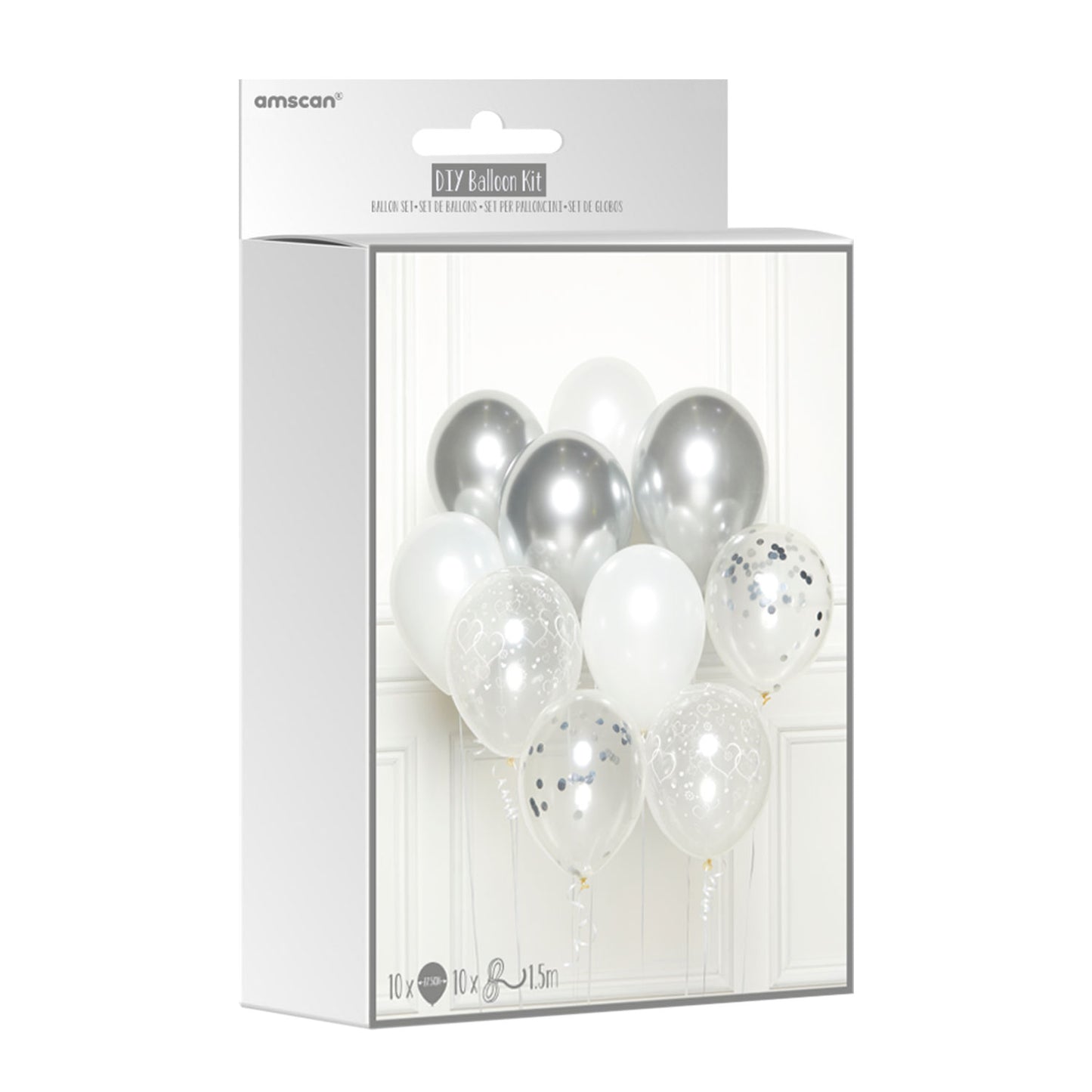 Silver DIY Latex Balloon Kits 11"/27cm - 1 PKG/10