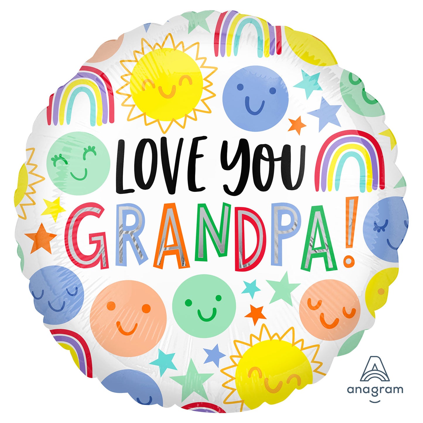 Love You Grandpa Standard Balloons - Foil 18"