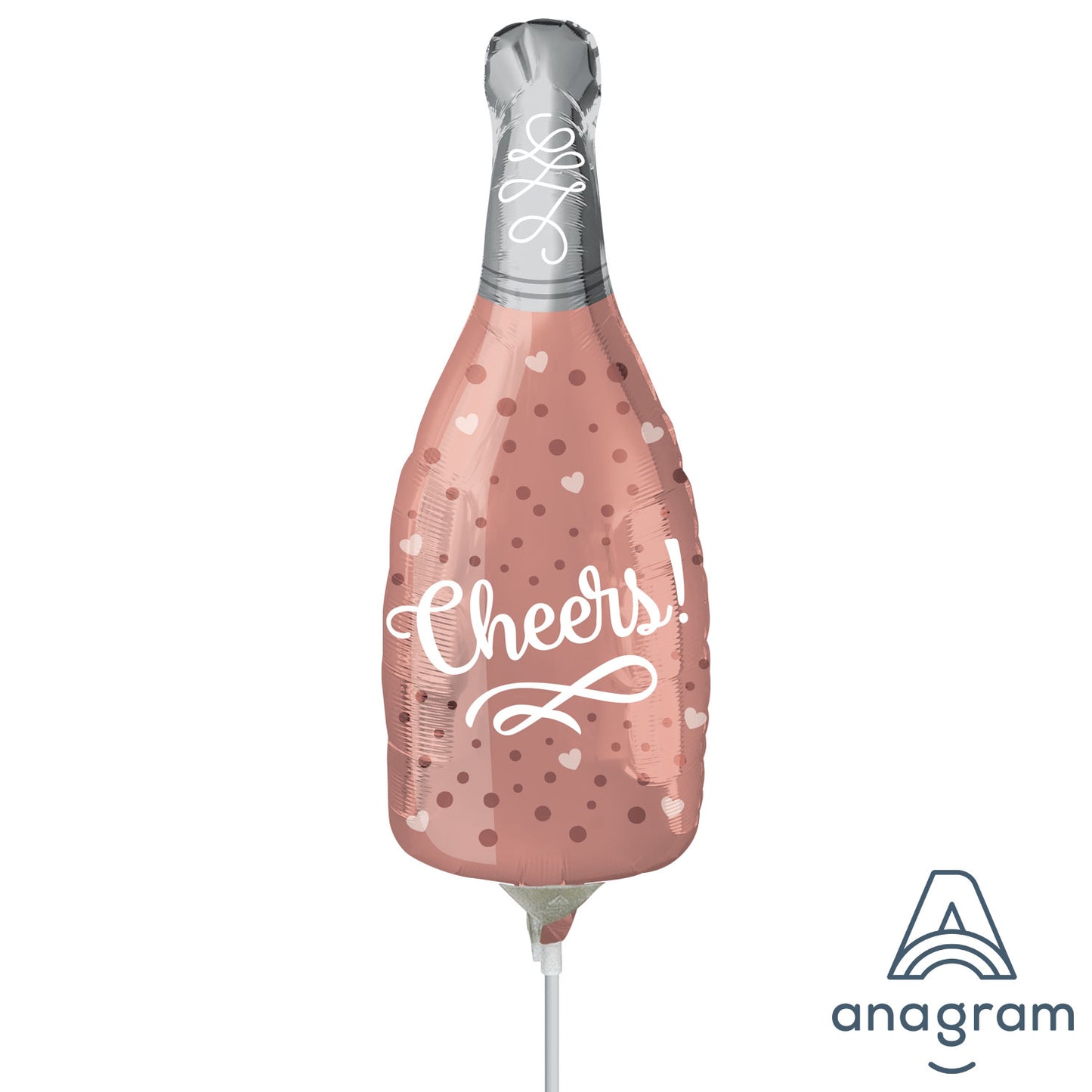 Cheers Rosé Mini Shape Balloon - Foil