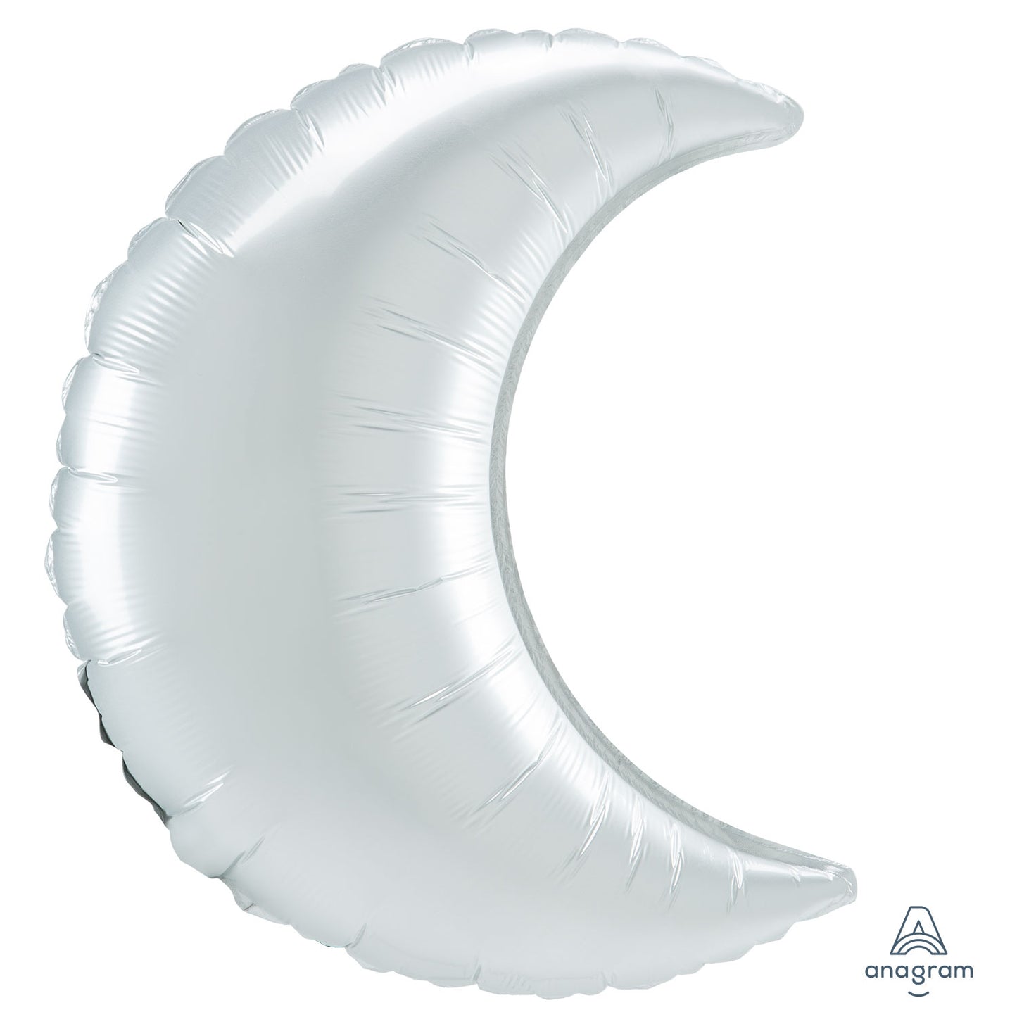 Pastel White Satin Luxe Crescent Supershape Balloon - 26"/53cm Foil (3ct)