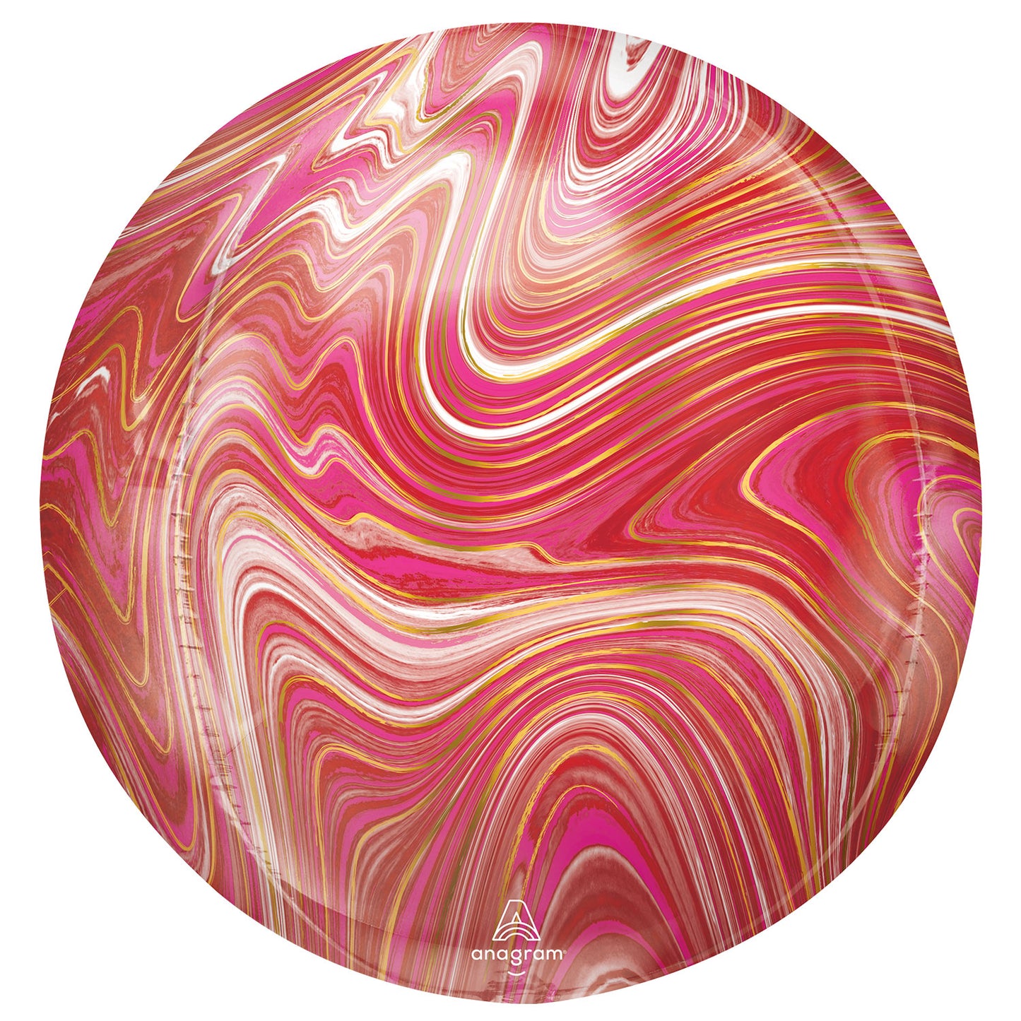 Marblez Red & Pink Orbz Balloons - (15" x 16")( 1ct)