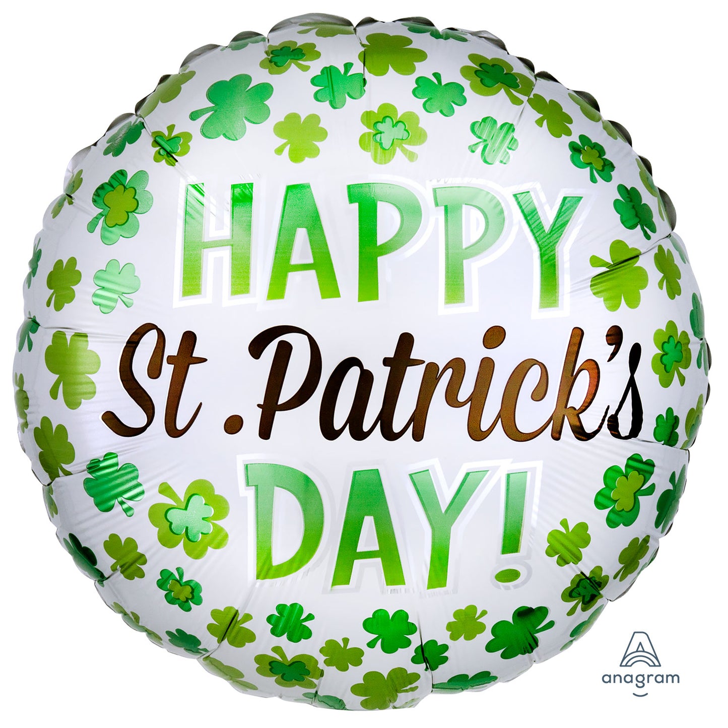 Happy St. Patrick's Day Shamrock Balloon - 18" Foil