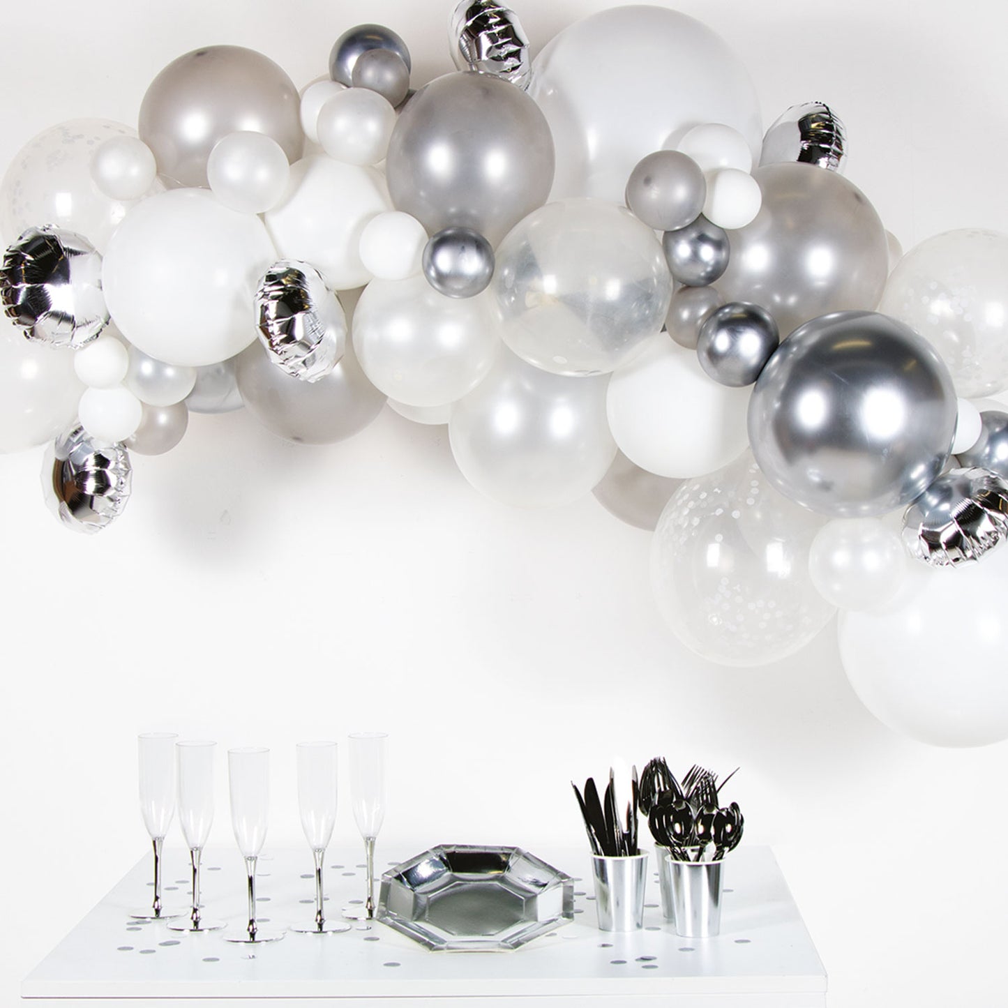 Silver DIY Garland Balloon Kits - (Contains 66 Balloons)