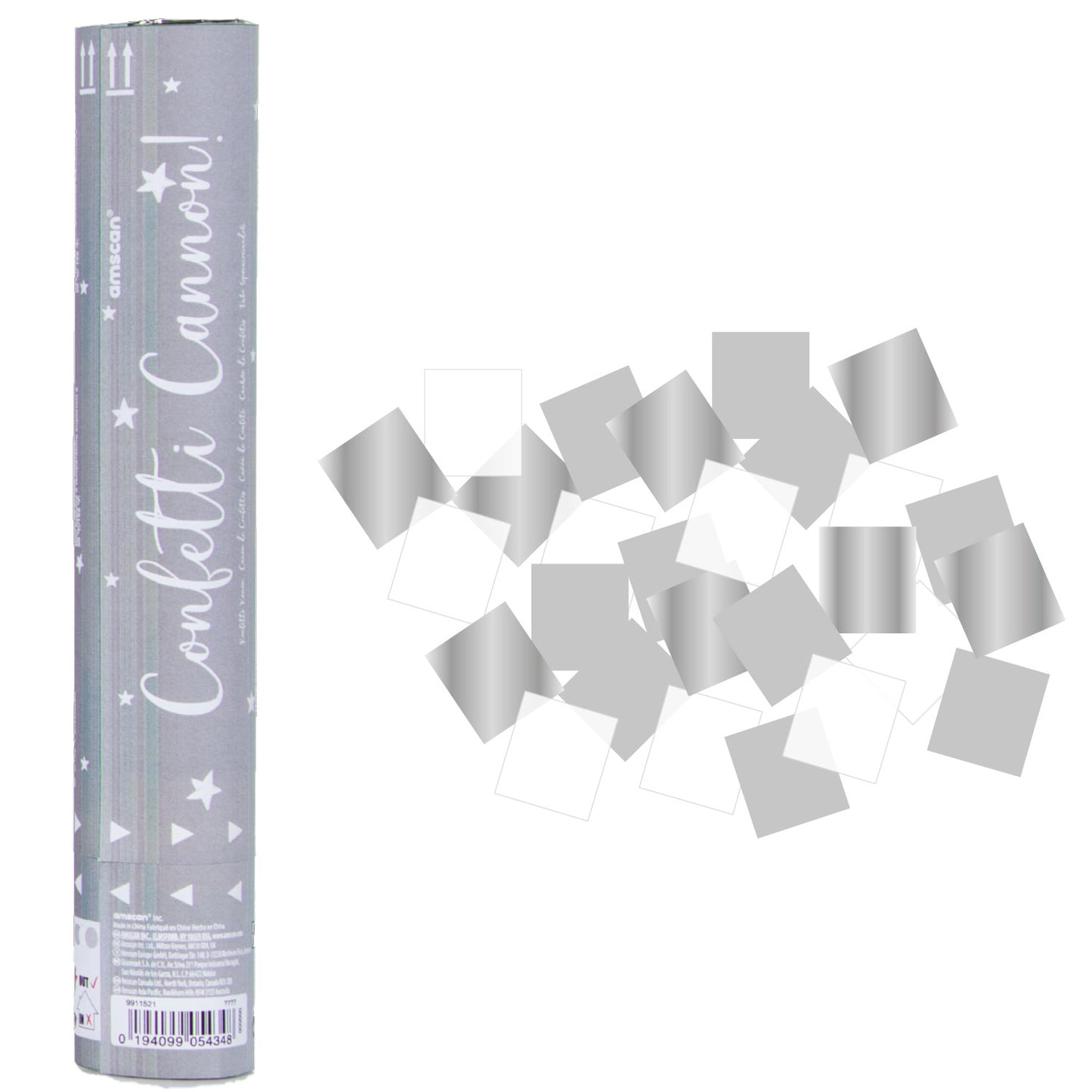 Confetti Cannons Silver 24cm - 1 PC