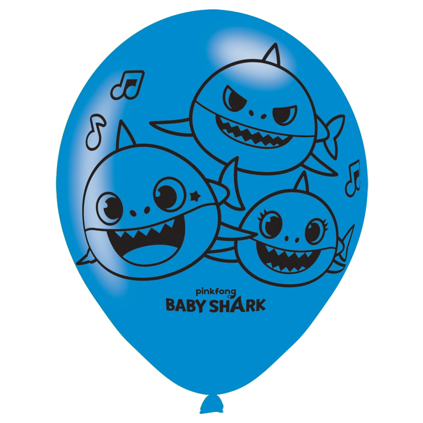 Baby Shark 4 Sided Print Balloons - 11" Latex (6ct)