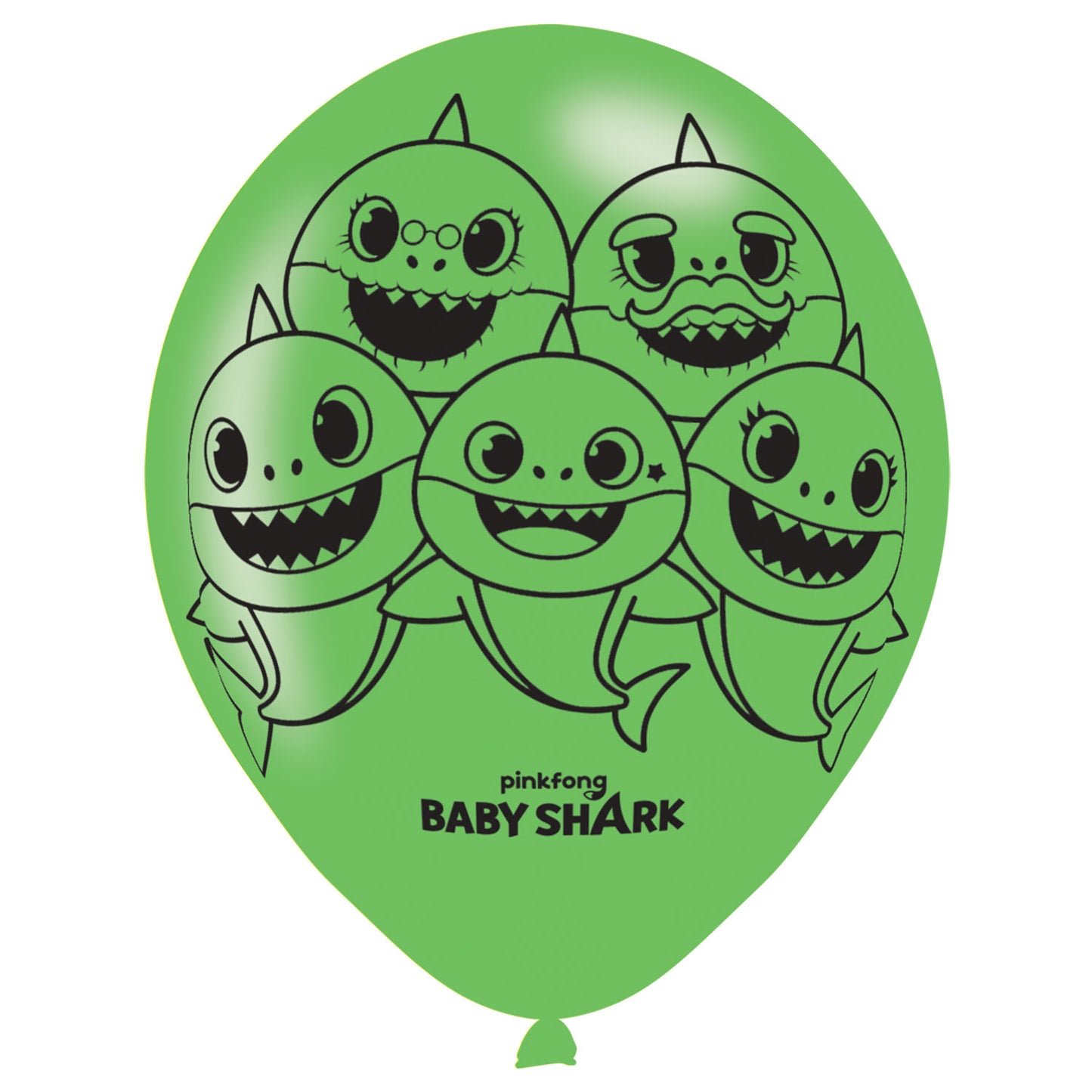 Baby Shark 4 Sided Print Balloons - 11" Latex (6ct)