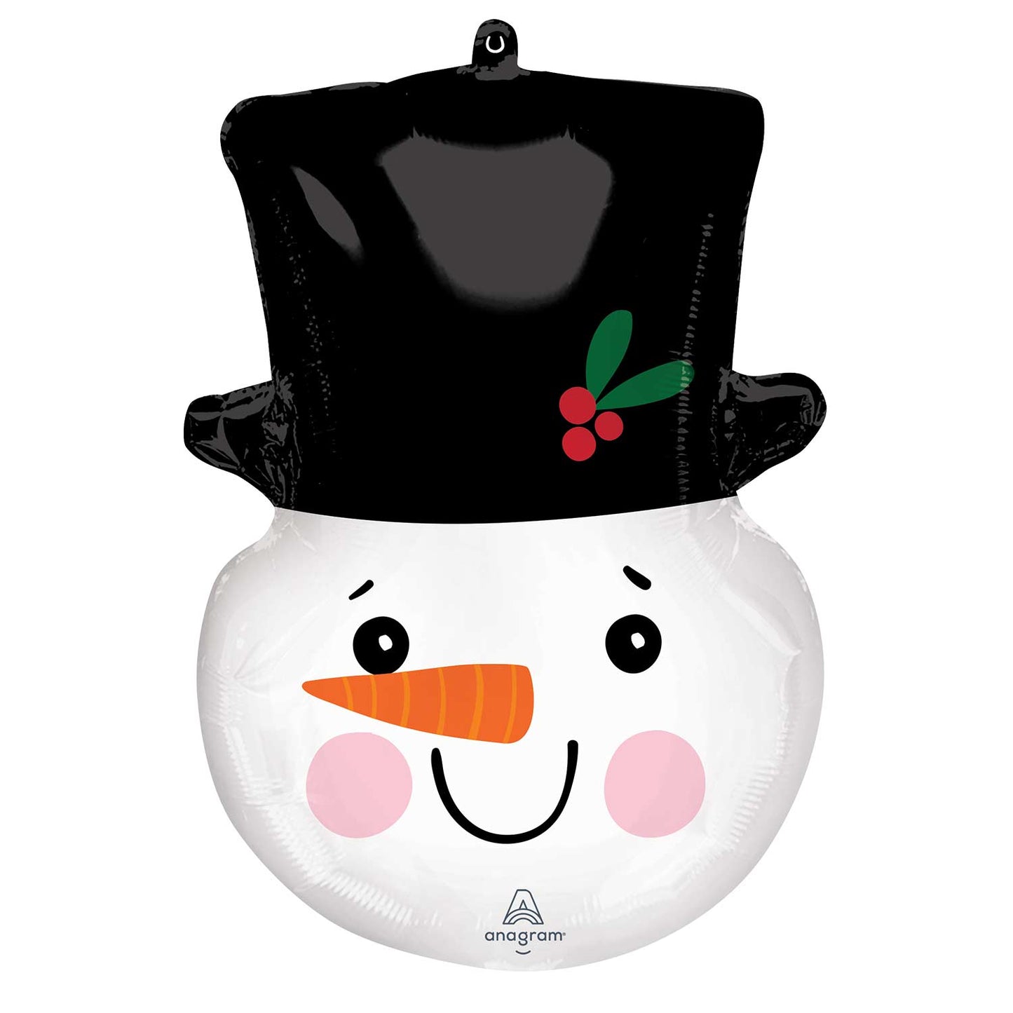 Snowman Head SuperShape Foil Balloons - Foil (17"/43cm w x 23"/58cm)