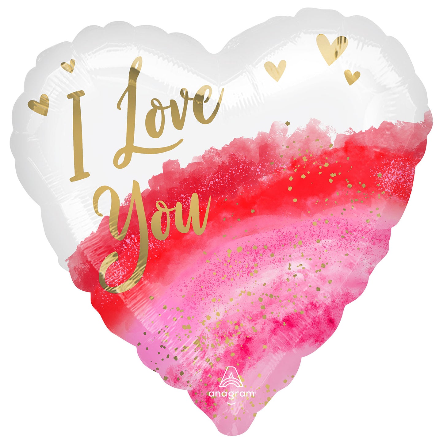 Valentine's Geode Watercolour Love Heart Balloon - Foil 18"