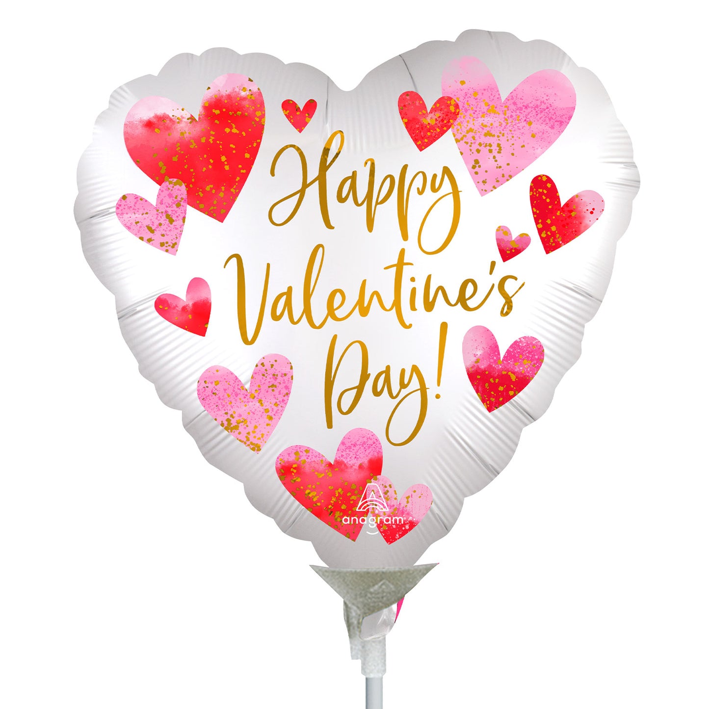 Happy Valentine's Day Satin Watercolour Mini Foil Balloons – Foil 9"