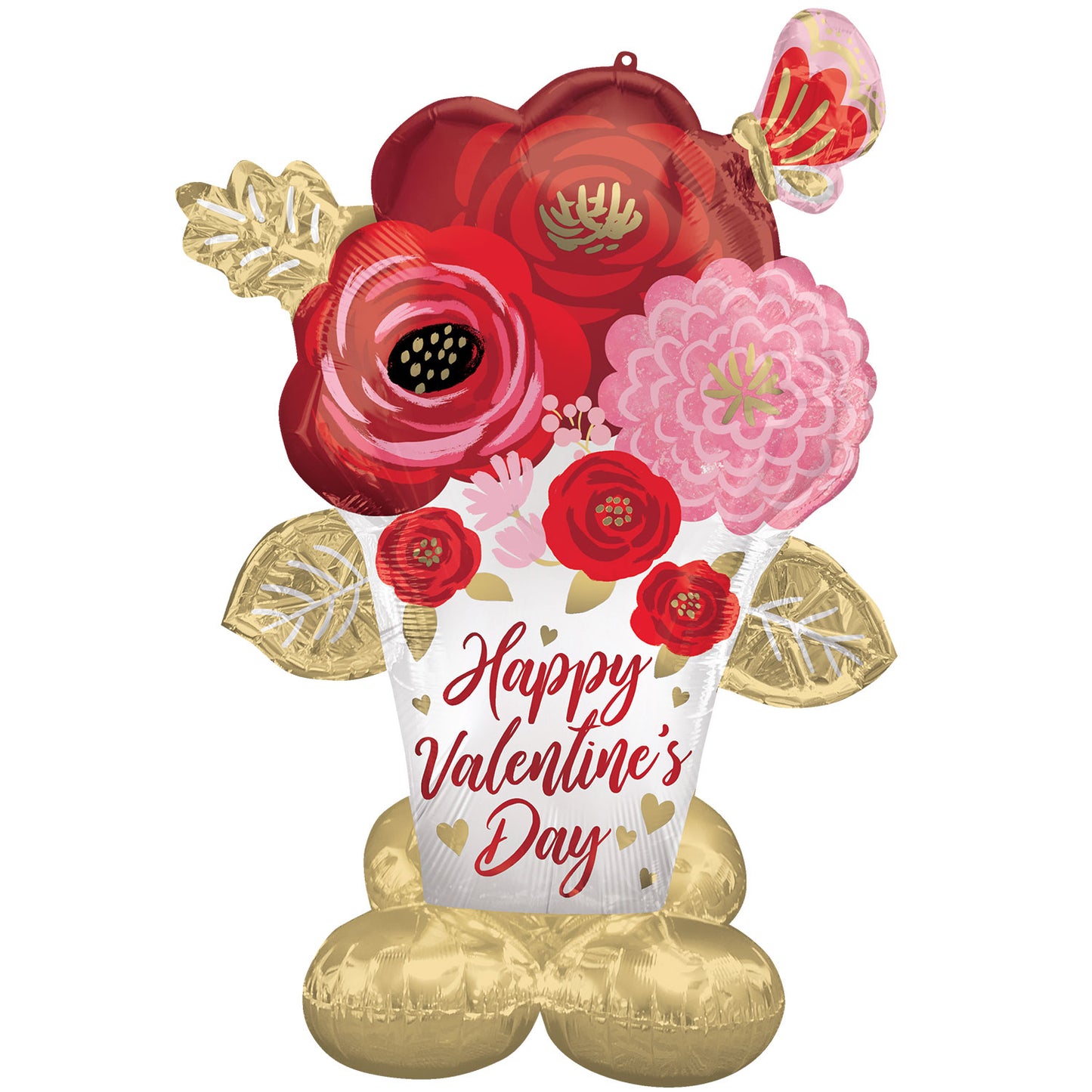 Valentine's Painted Flowers Satin Luxe Airloonz Balloon - (39" x 53")