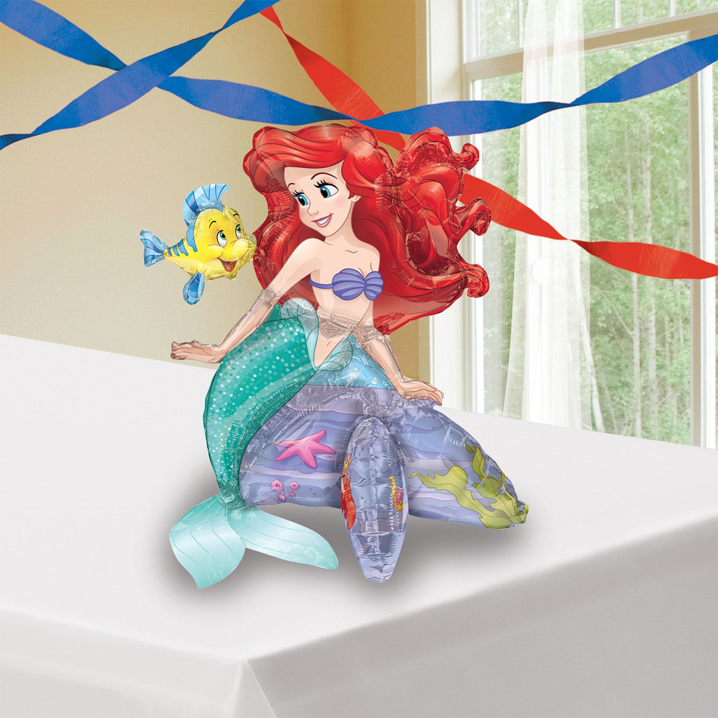 Ariel The Little Mermaid Sitter Foil Balloon - 18"/45cm w x 20"/50cm