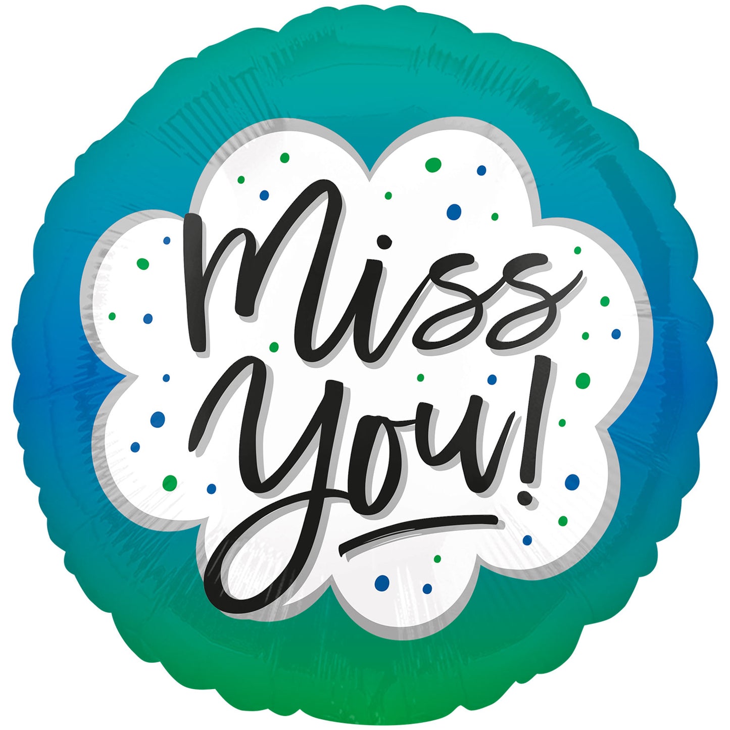 Miss You Ombre Standard Foil Balloons - 18" Foil