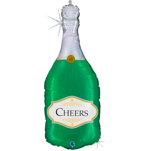 Cheers Bottle Glitter Holographic - 36" Foil