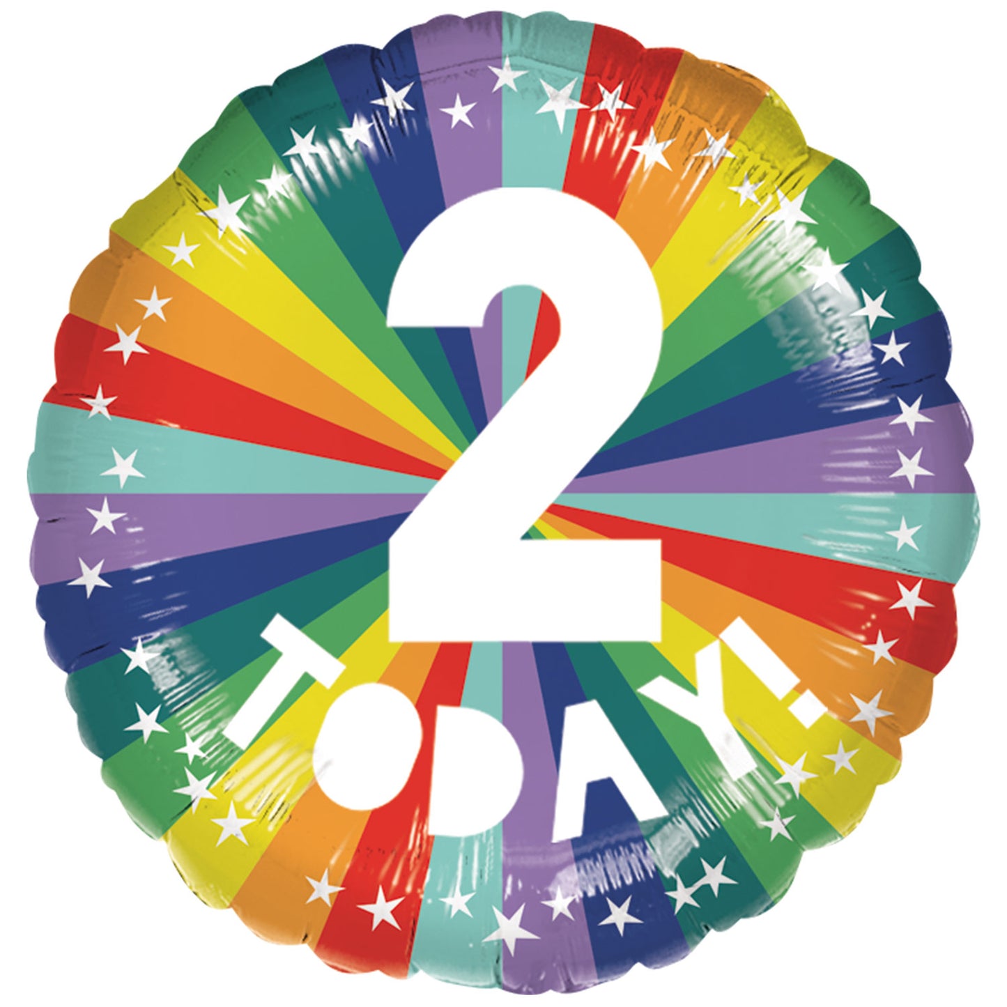 2nd Birthday Bright Rainbow Standard Foil - 18" Foil