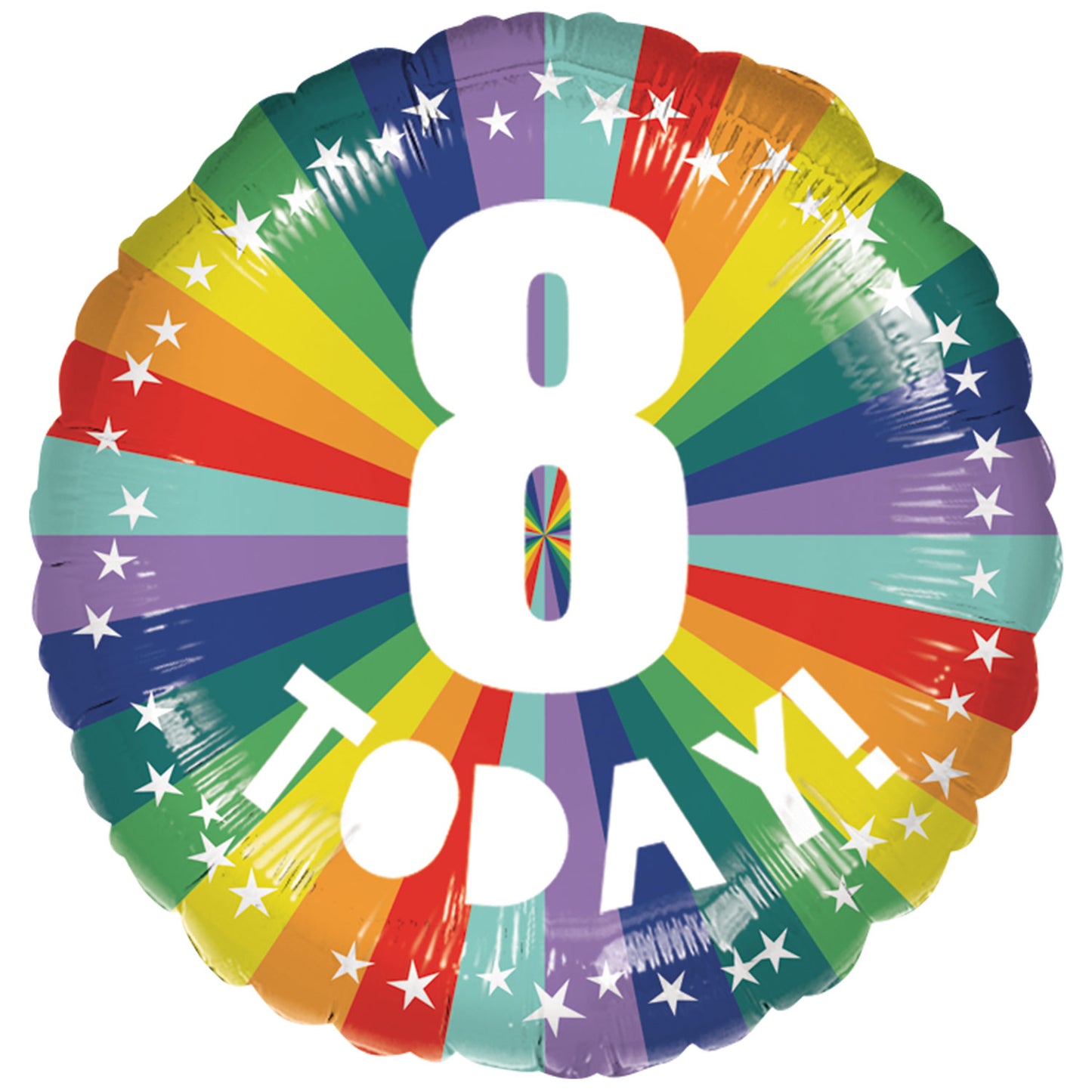 8th Birthday Bright Rainbow Standard Foil - 18" Foil