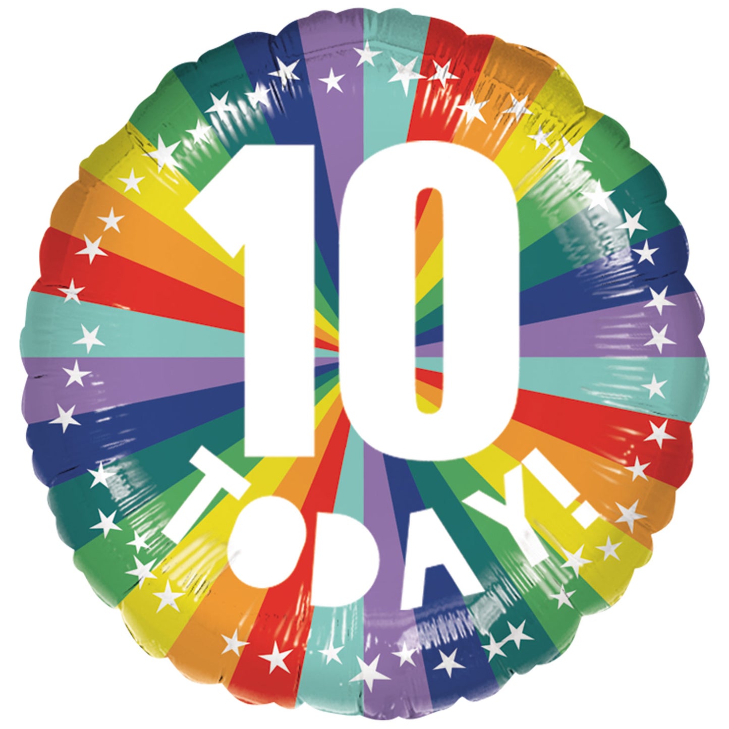 10th Birthday Bright Rainbow Standard Foil - 18" Foil
