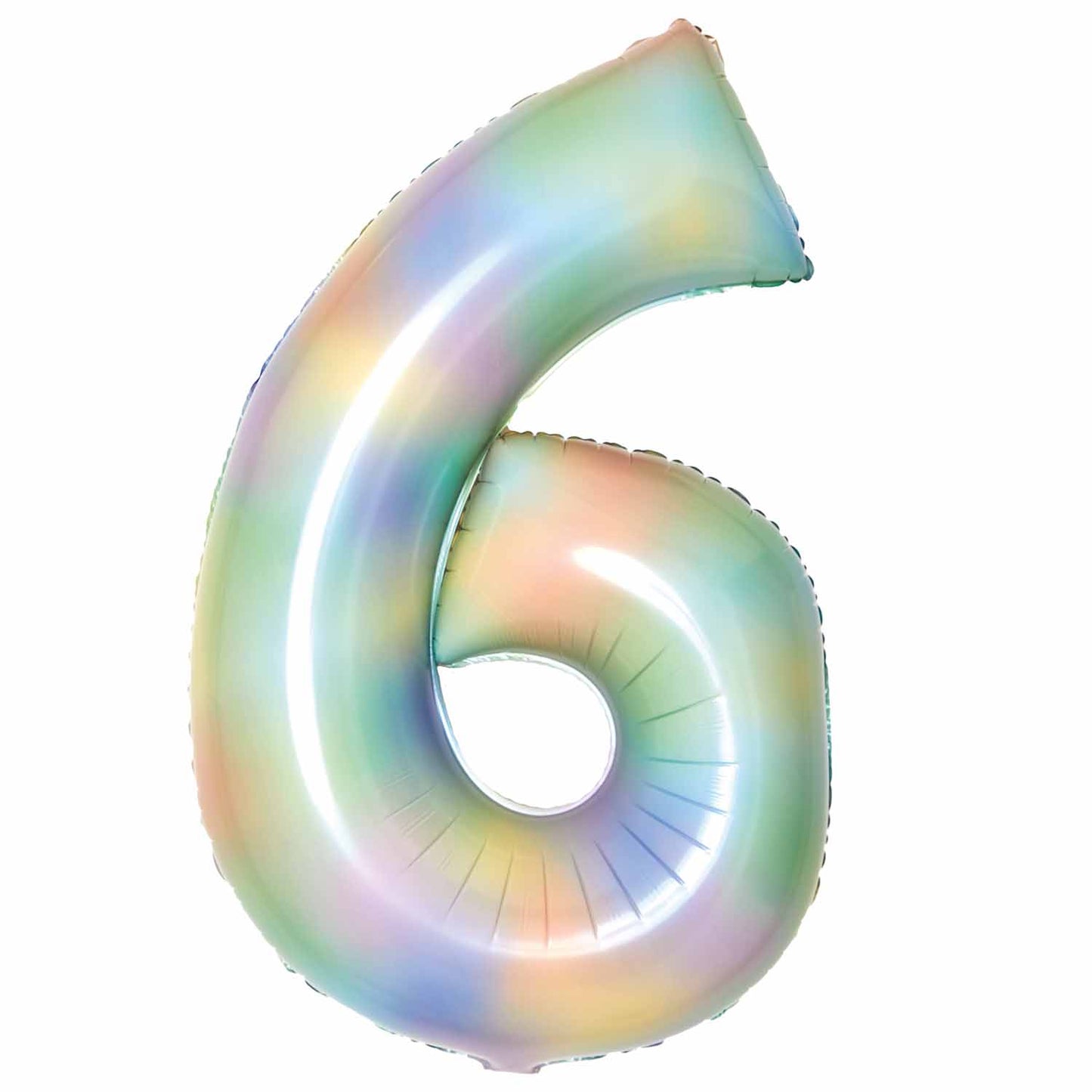 Pastel Rainbow Number 6 Balloon - 34" Foil