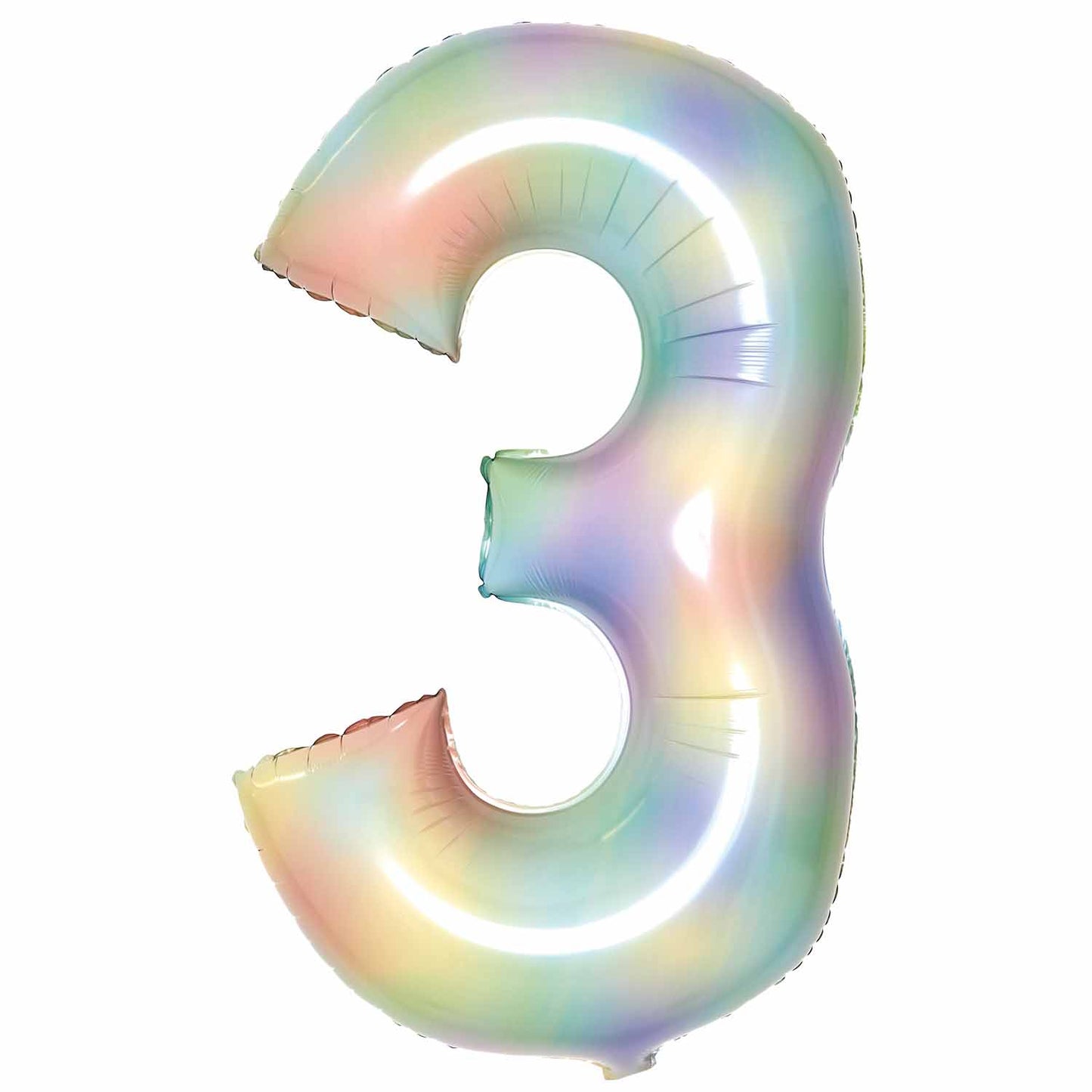 Pastel Rainbow Number 3 Balloon - 34" Foil