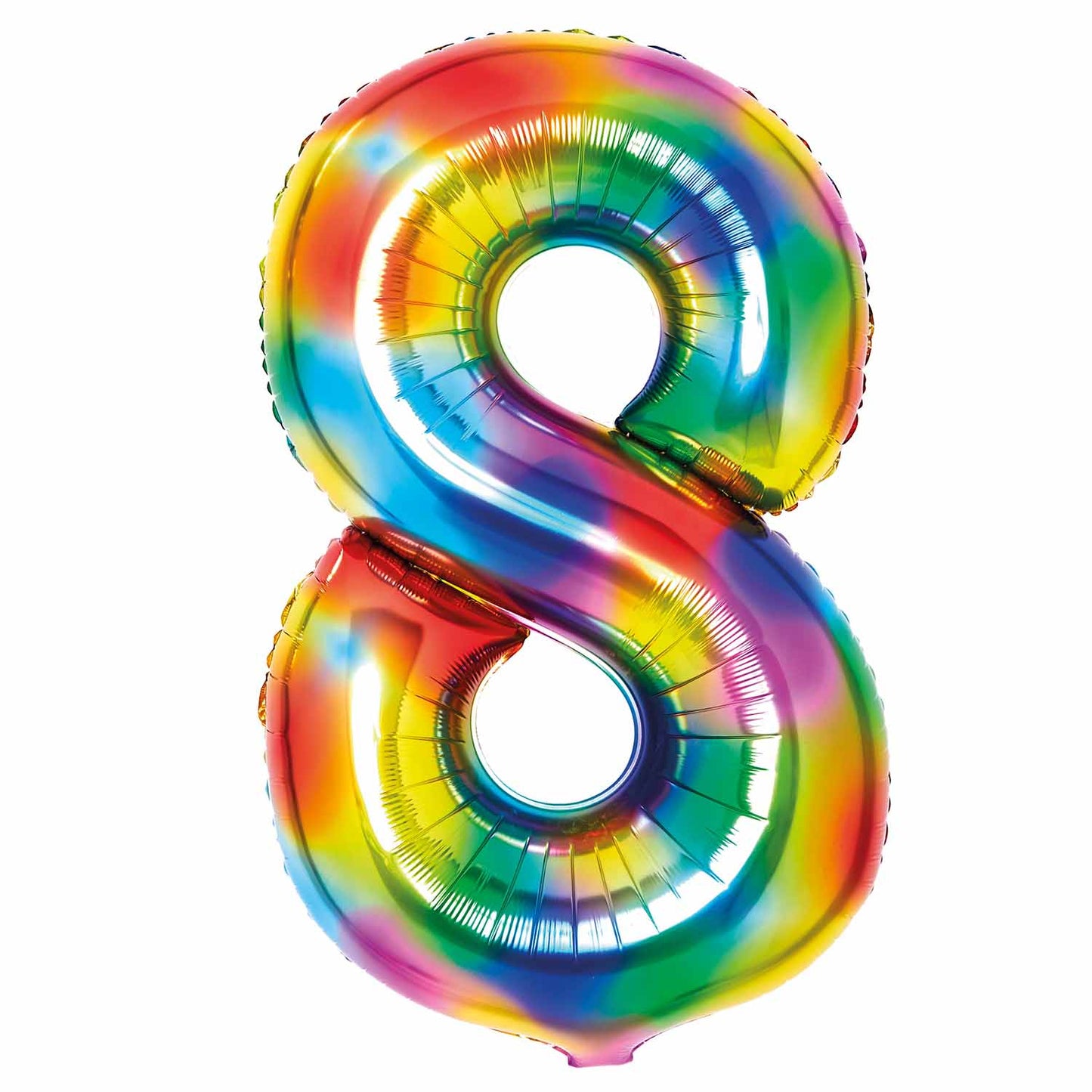 Bright Rainbow Number 8 Balloon - 34" Foil