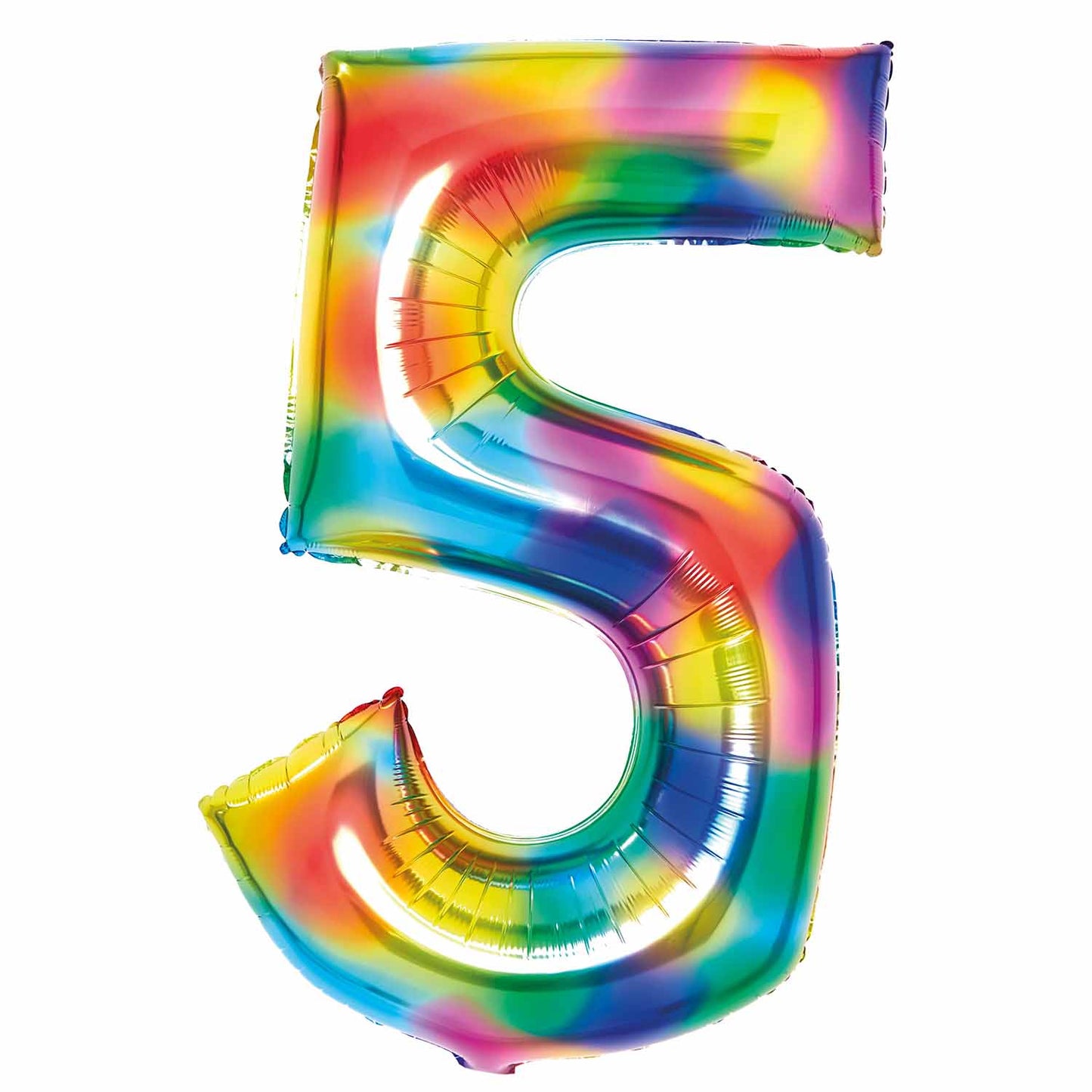Bright Rainbow Number 5 Balloon - 34" Foil