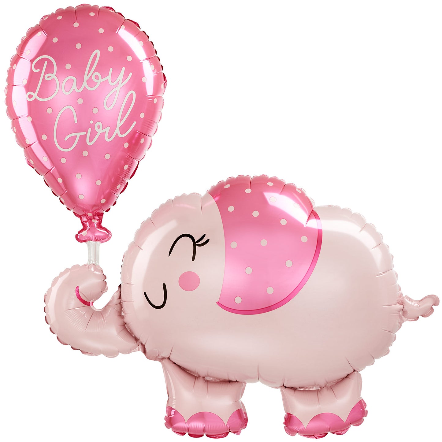 Baby Girl Elephant Supershape Balloons - Foil 29"/73cm w x 31"/78cm h