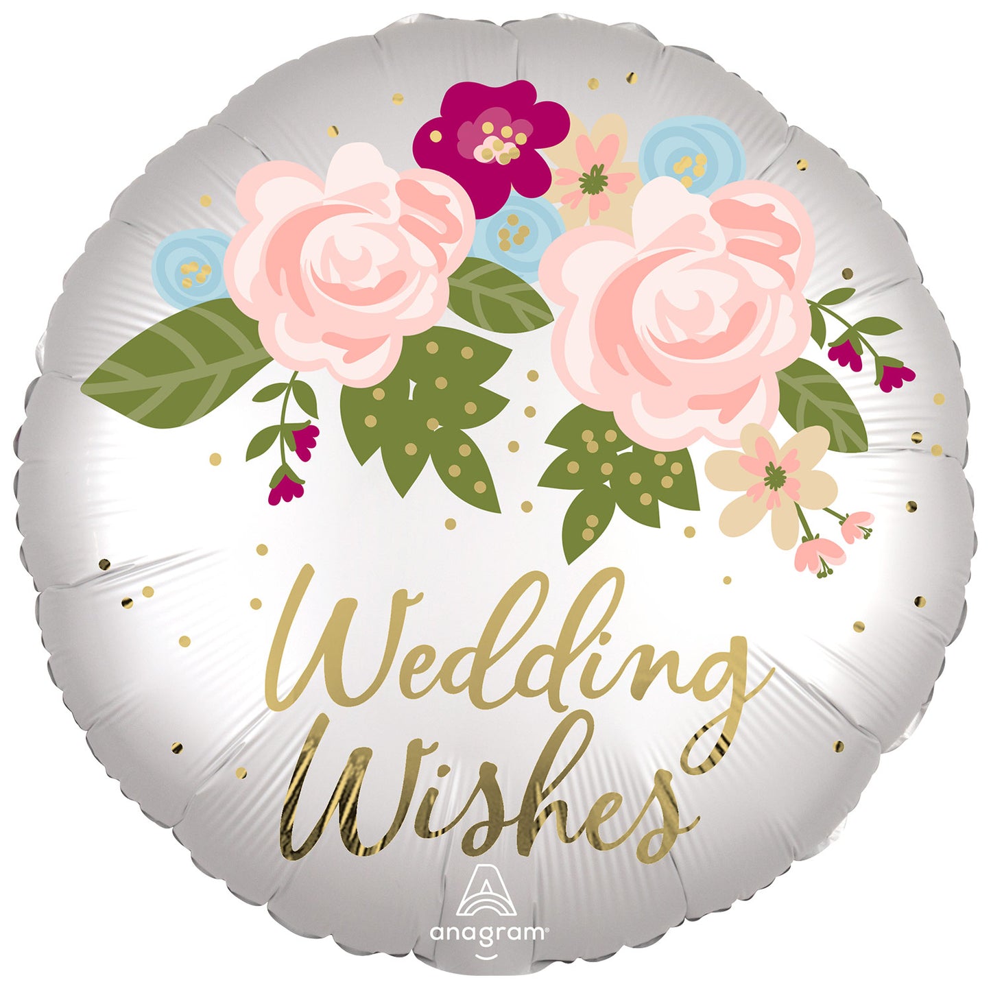 Wedding Wishes Satin Infused Standard XL -Foil Balloon 18"
