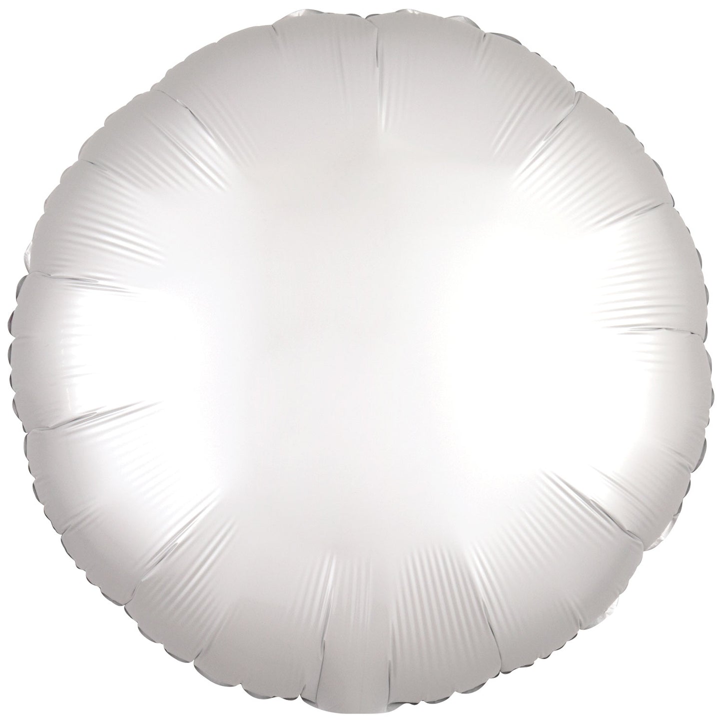 Silk Lustre White Round Standard Foil - 18" Foil (10 PACK) UnPackaged