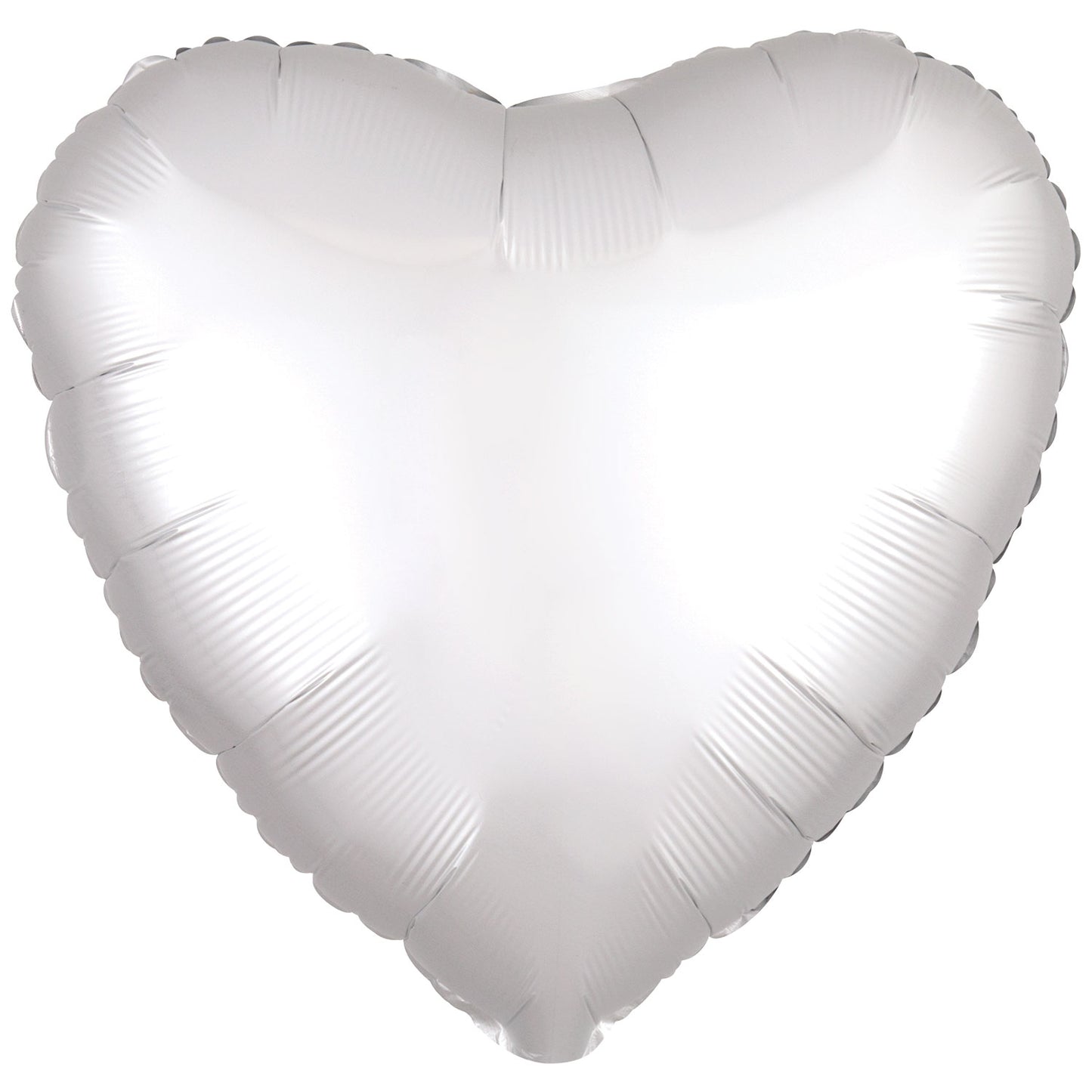 Silk Lustre White Heart Standard Foil - 18" Foil (SINGLE) Packaged