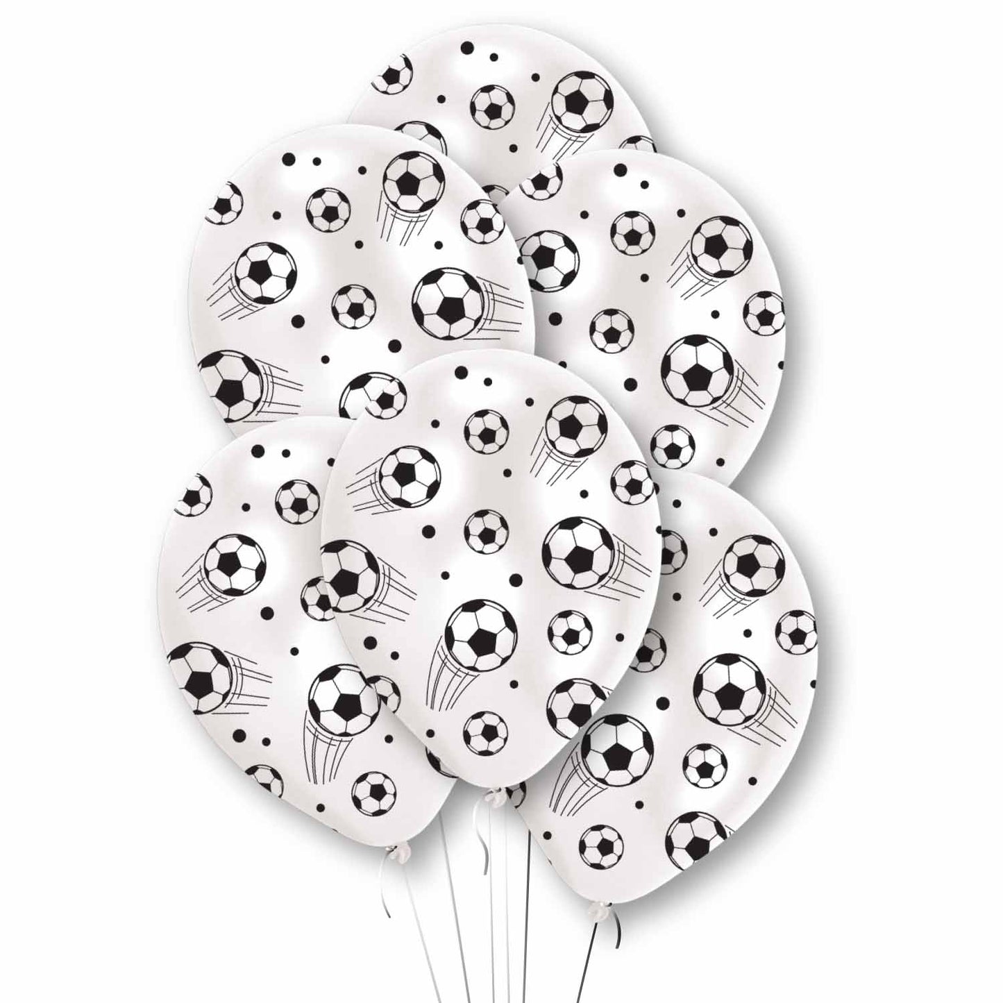 Football White Latex Balloons 11"/27.5cm - 1 PKG/6