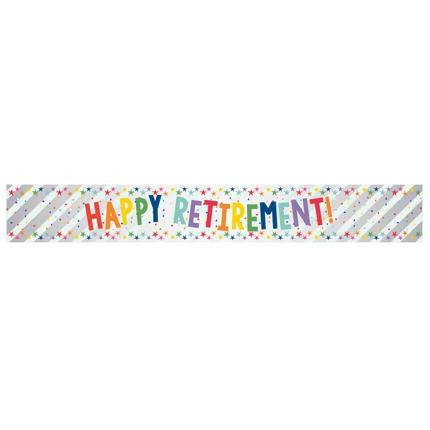 Happy Retirement Multi-coloured Foil Banners 2.7m - 6 PC