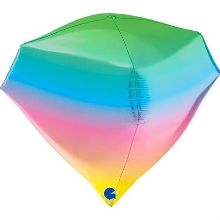 Rainbow 4D-Gem Balloon - 18" Foil