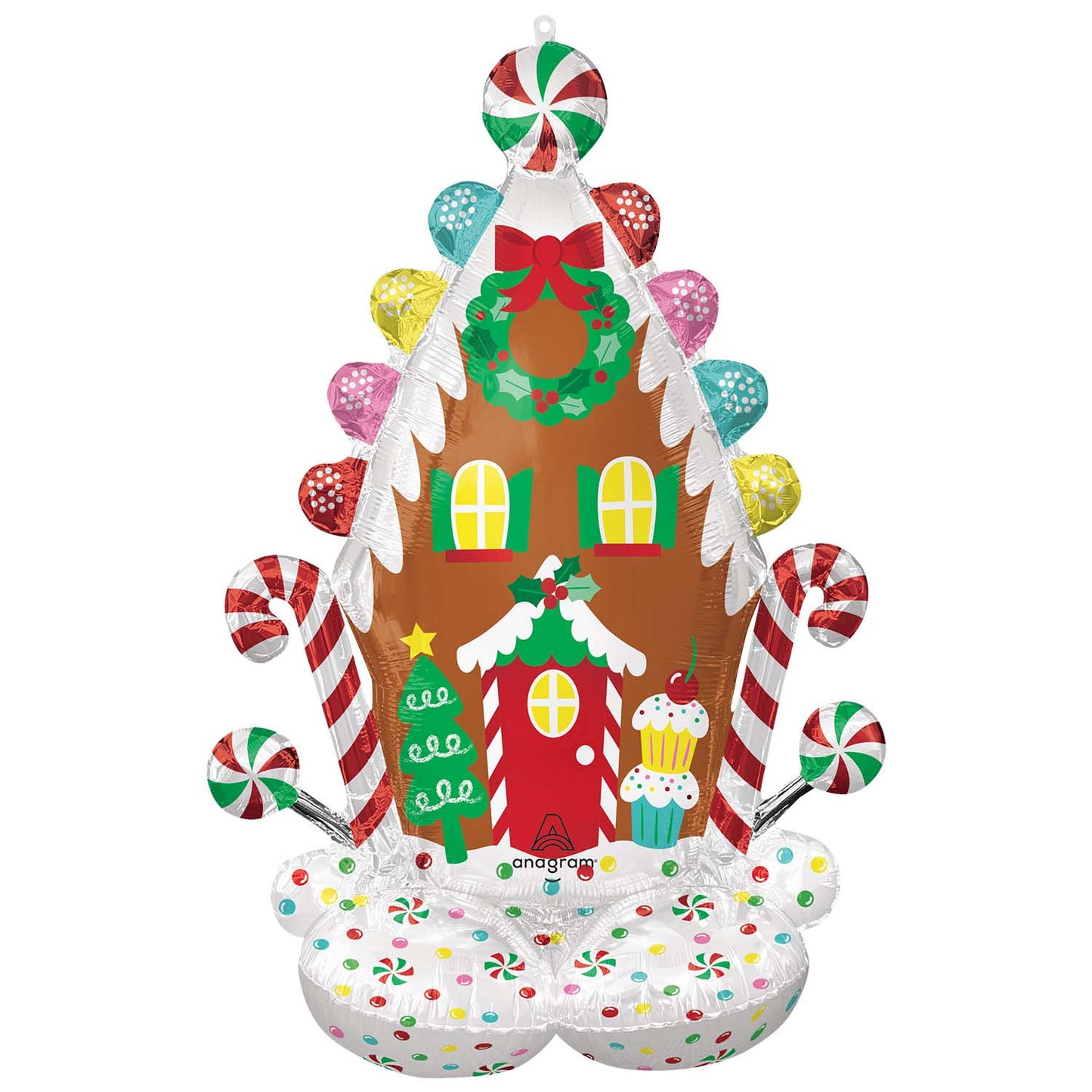 Gingerbread House AirLoonz - Foil 32"/81cm w x 51"/129cm