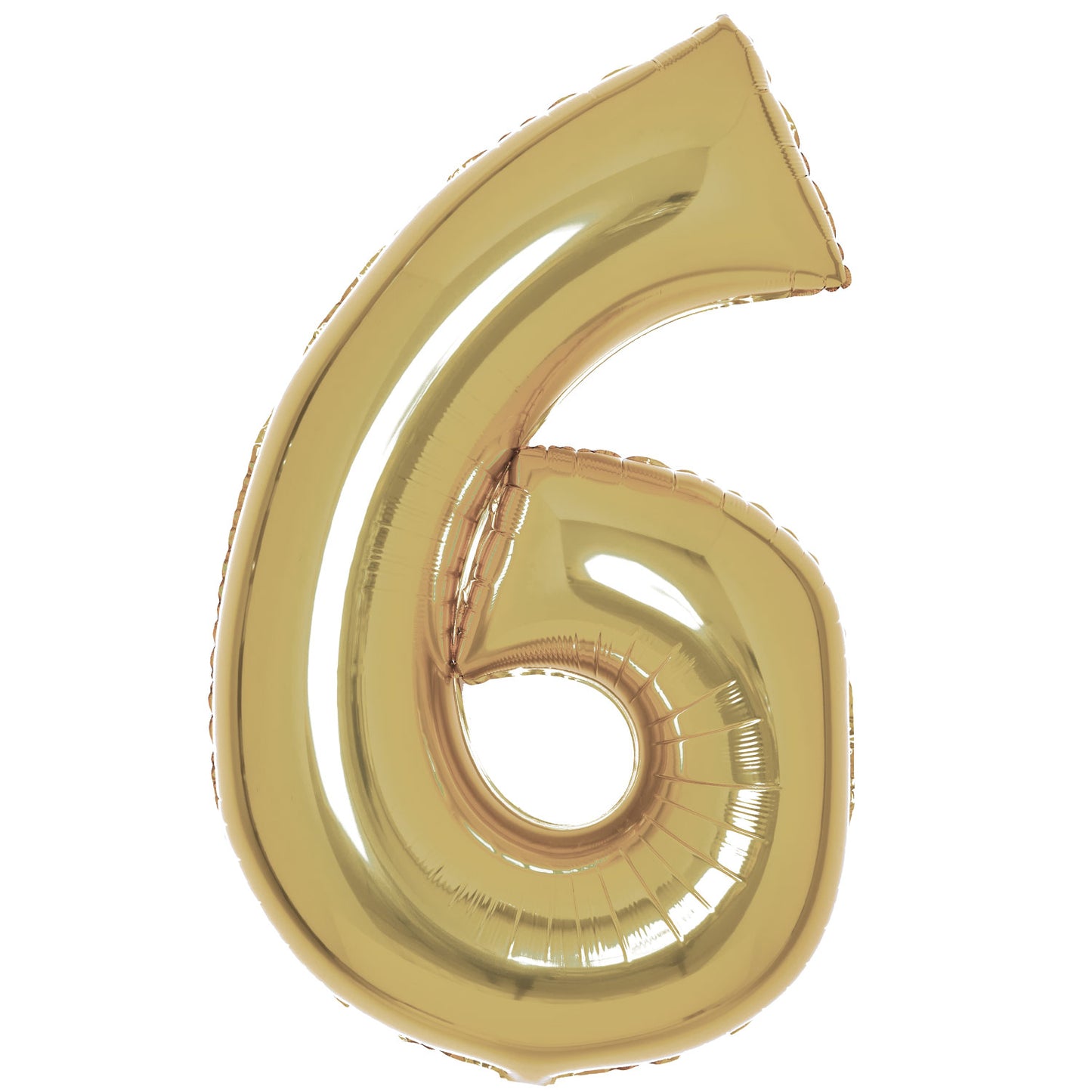 White Gold Number 6 Balloon - 34" Foil