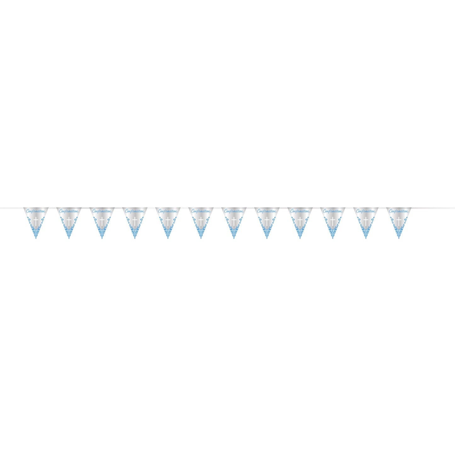 Confirmation Blue Foil Flag Banner 9ft - (1ct)