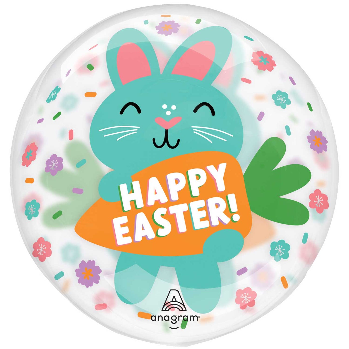 Clearly Easter Bunnies Balloons - 18" Clearz