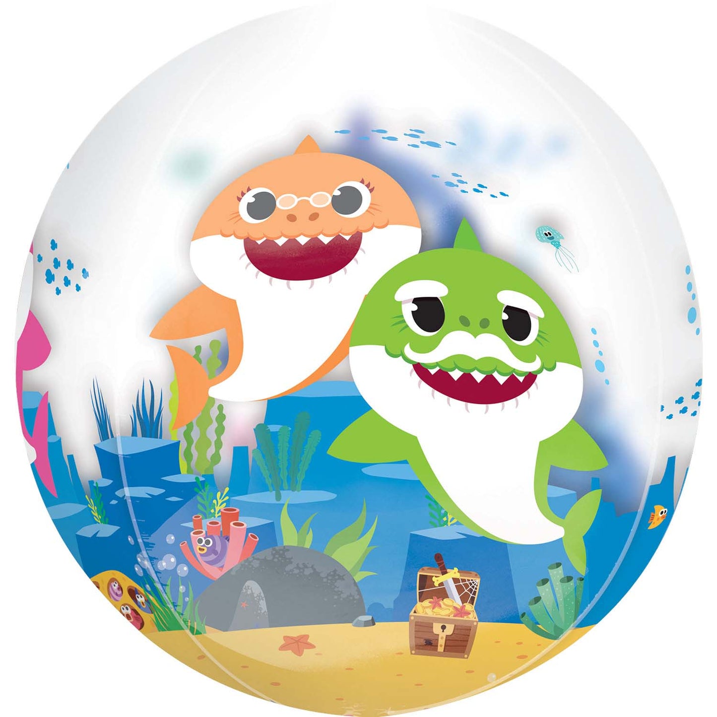 Baby Shark Clear Balloon - Orbz 15"/38cm x 16"/40cm