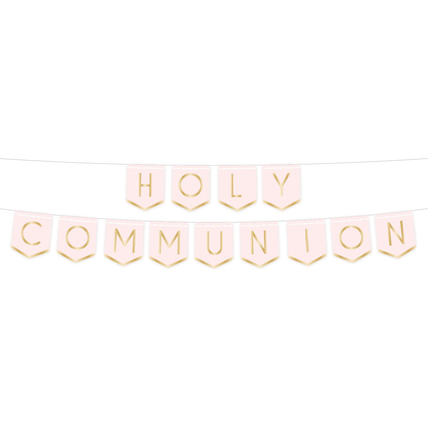 Pink Botanical Celebration Communion Card Pennant Banners 2.5m - (1ct)