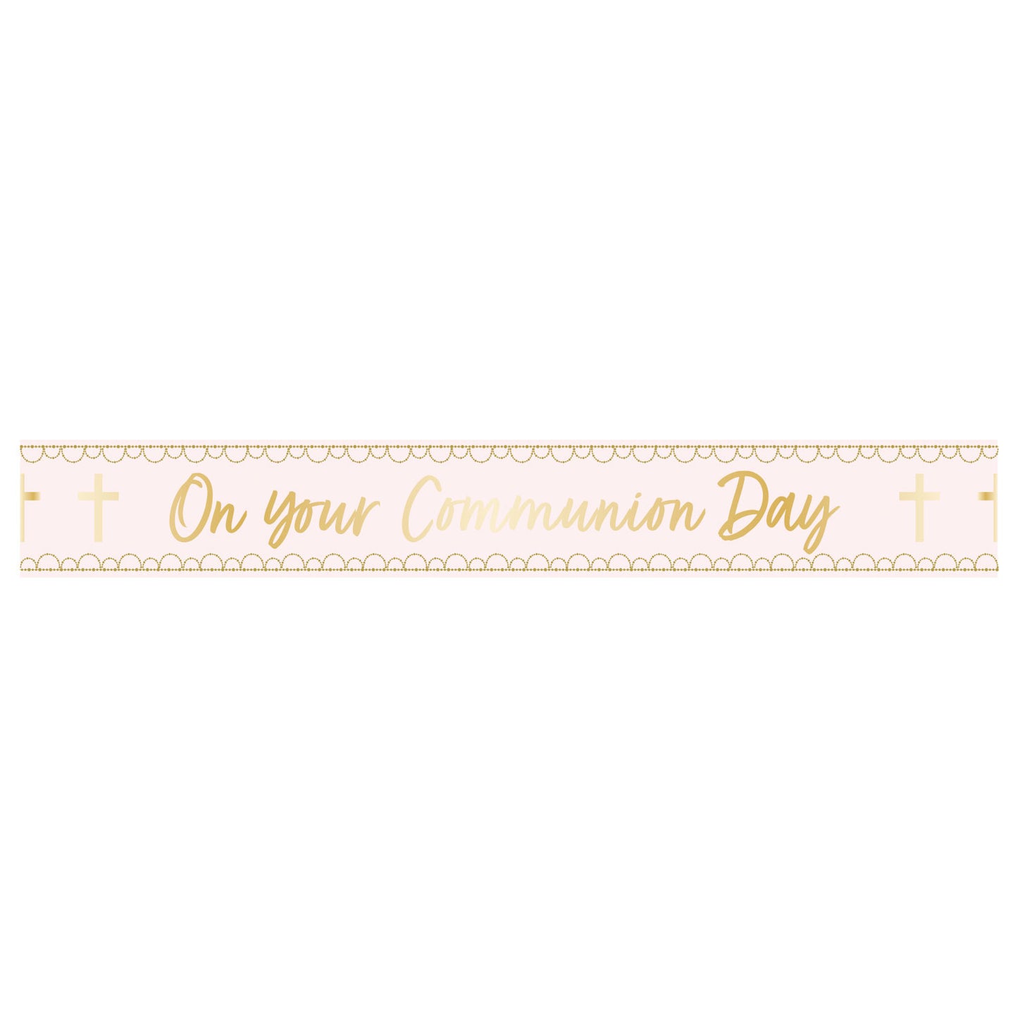 Pink Botanical Celebration Communion Foil Banners 2.7m - (1ct)