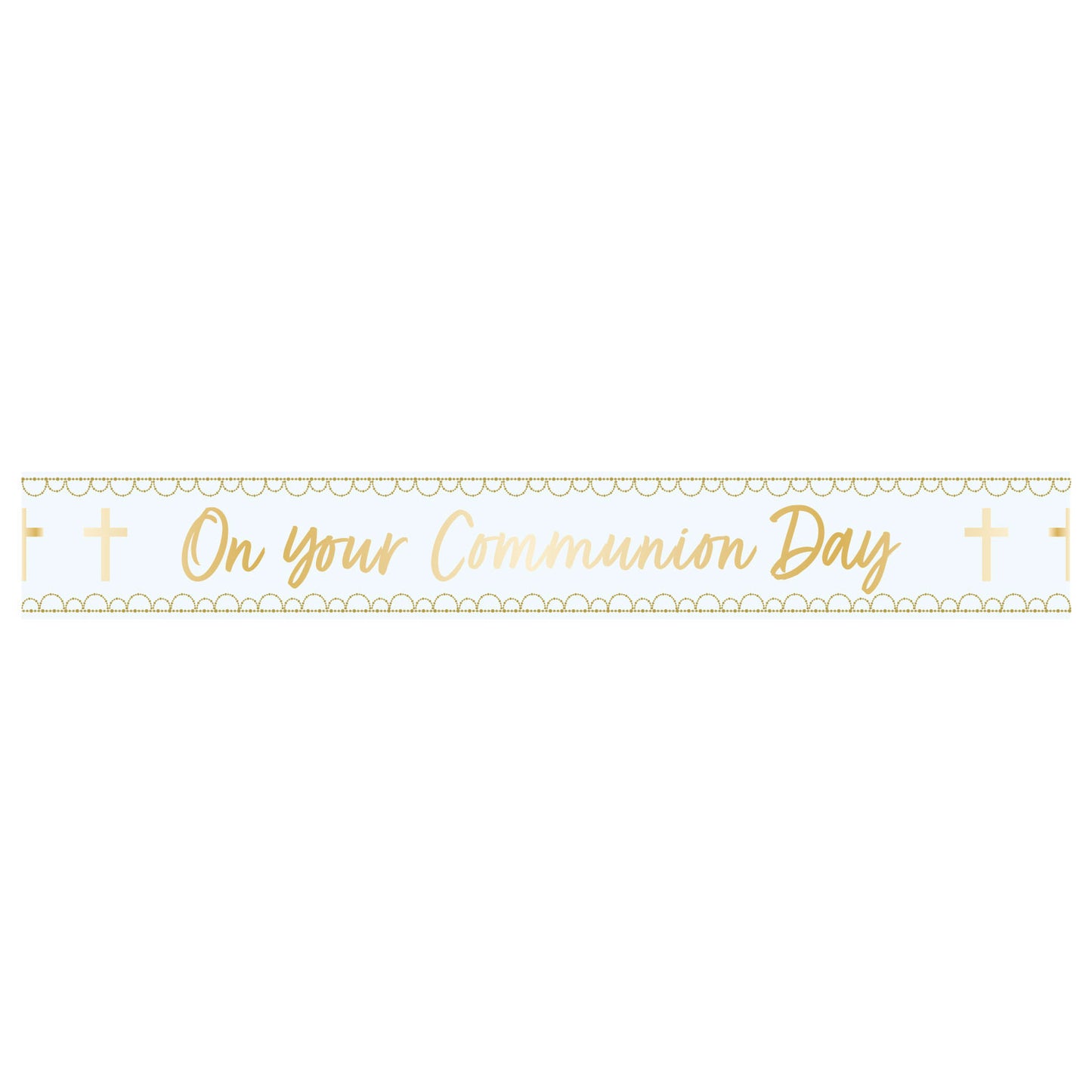 Blue Botanical Celebration Communion Foil Banners 2.7m - (1ct)